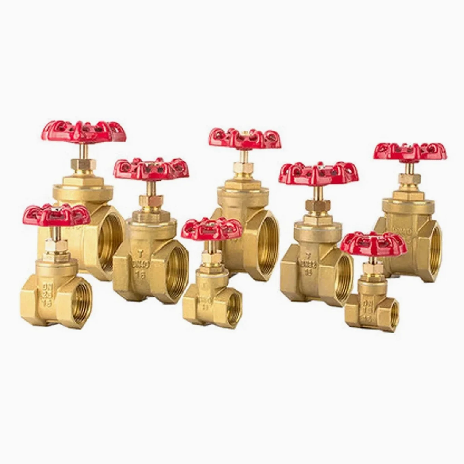 Llave de Paso Agua Válvula de compuerta latón con rosca hembra G 1/2", 3/4", 1", 1-1/2" y 2", DN15, DN20, DN25, DN32, DN40 DN50, volante acero paso completo(DN40)