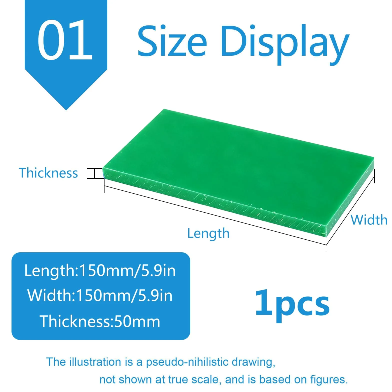 Hoja de nailon PA66 | Nylon de desgaste grueso de 8-50 mm, 15 x 15 cm, for placas de válvulas, deslizadores de sellado(Thick50mm)
