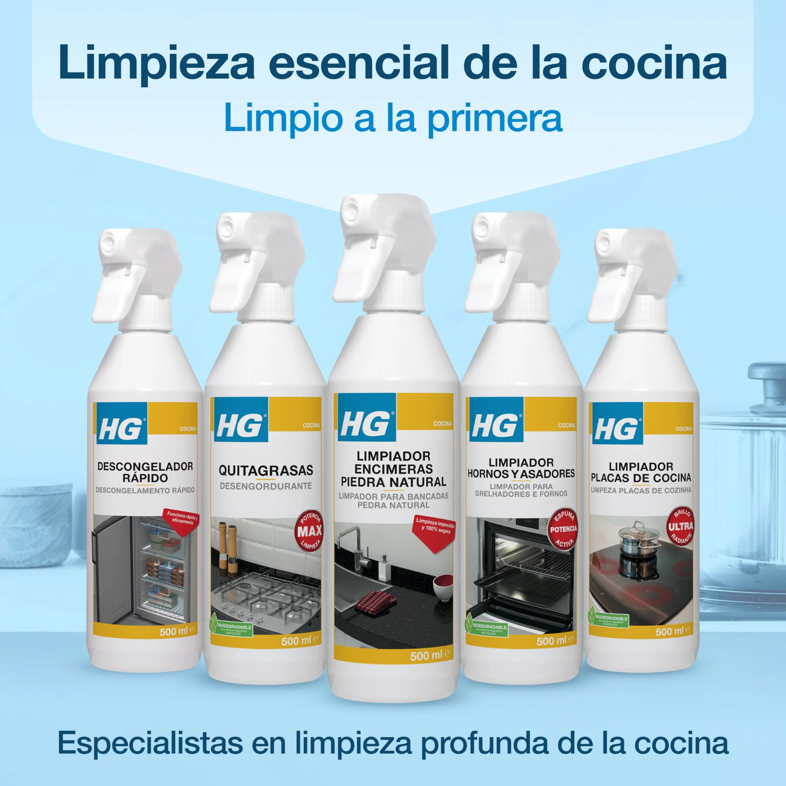 HG Limpiador Encimeras Piedra Natural 500 ml Quitamanchas Cuarzo Granito Mármol