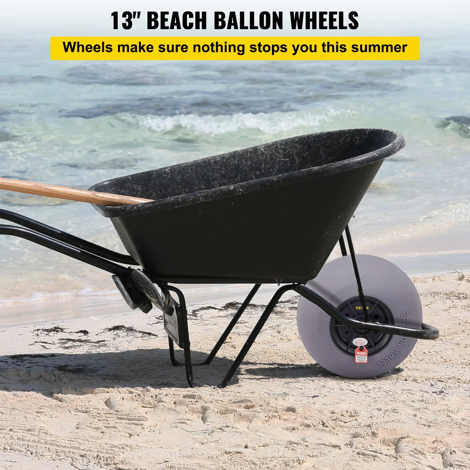 VEVOR Rueda Hinchable Neumático 13" TPU Neumáticos de Ruedas de Globo 2-3 PSI 4,4 kg Neumáticos de Ruedas Neumática Llanta Plástico Neumáticos de Carro Rueda Carretilla Sacos de Neumáticos