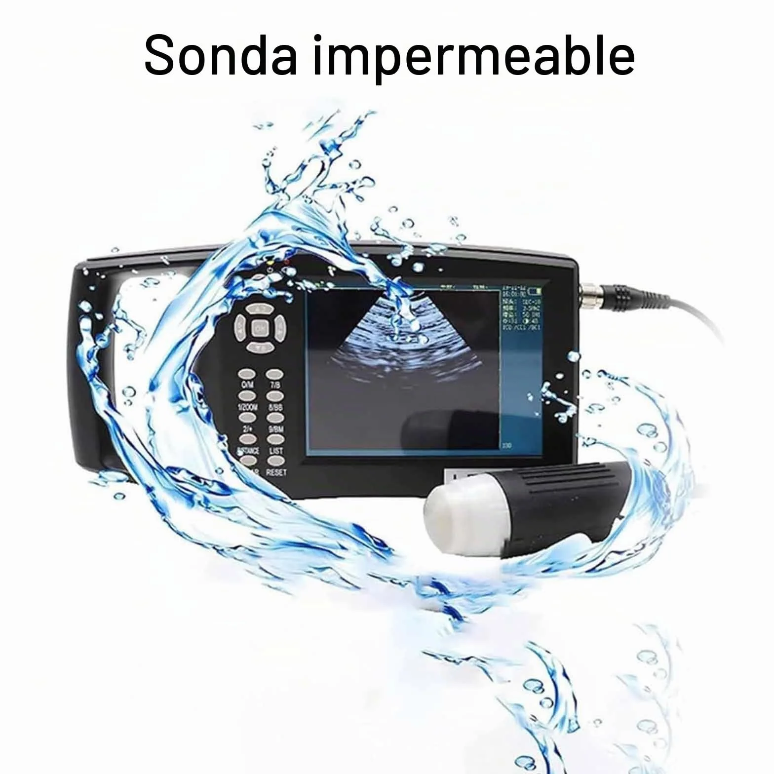 Kit de escáner de ultrasonido veterinario, máquina portátil de pruebas de embarazo HD con sonda mecánica para cerdos y ovejas, ideal para pruebas de embarazo en animales