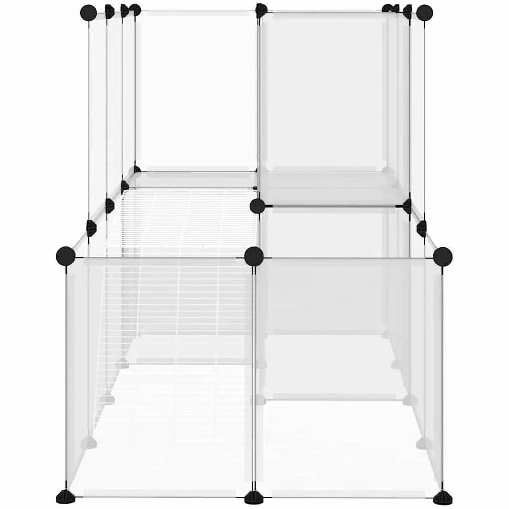 Jaula para animales pequeños, 142 x 74 x 93 cm, Recinto PP y acero con plataforma y escalera, espacio de ejercicio para conejos, hámsters, conejillos de indias, fácil de montar
