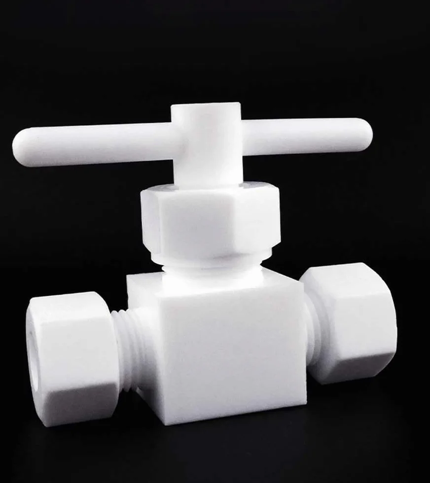Válvula de bola recta de PTFE - Conector de diámetro igual de 2 lados for transferencia de fluido - Juego de 1 pieza(D25mm)