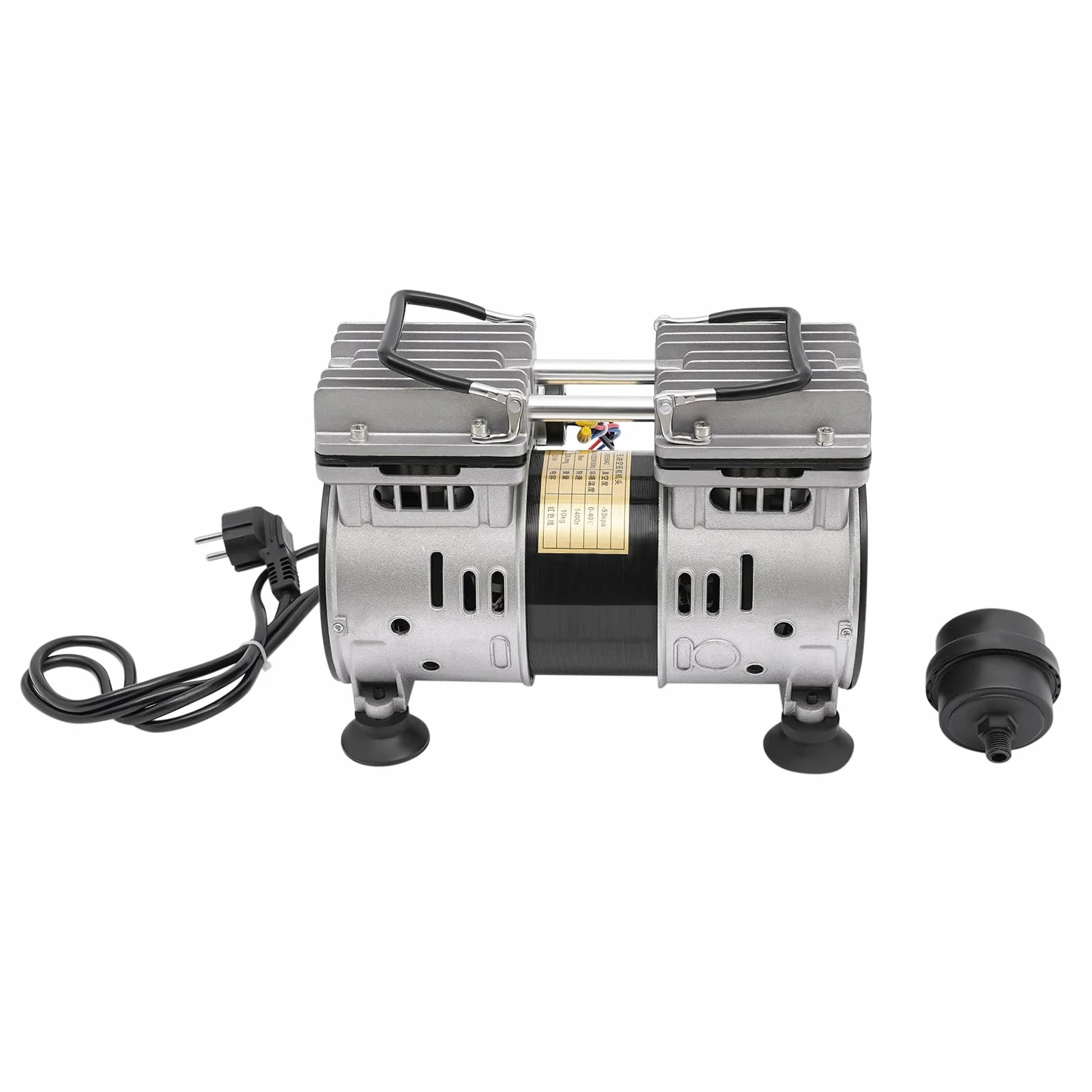 Bomba de vacío sin aceite, bomba de vacío de 550 W, bomba de vacío con silenciador, bomba de vacío de laboratorio industrial, 1400 rpm, sin aceite, bomba de vacío portátil, compresor de aire