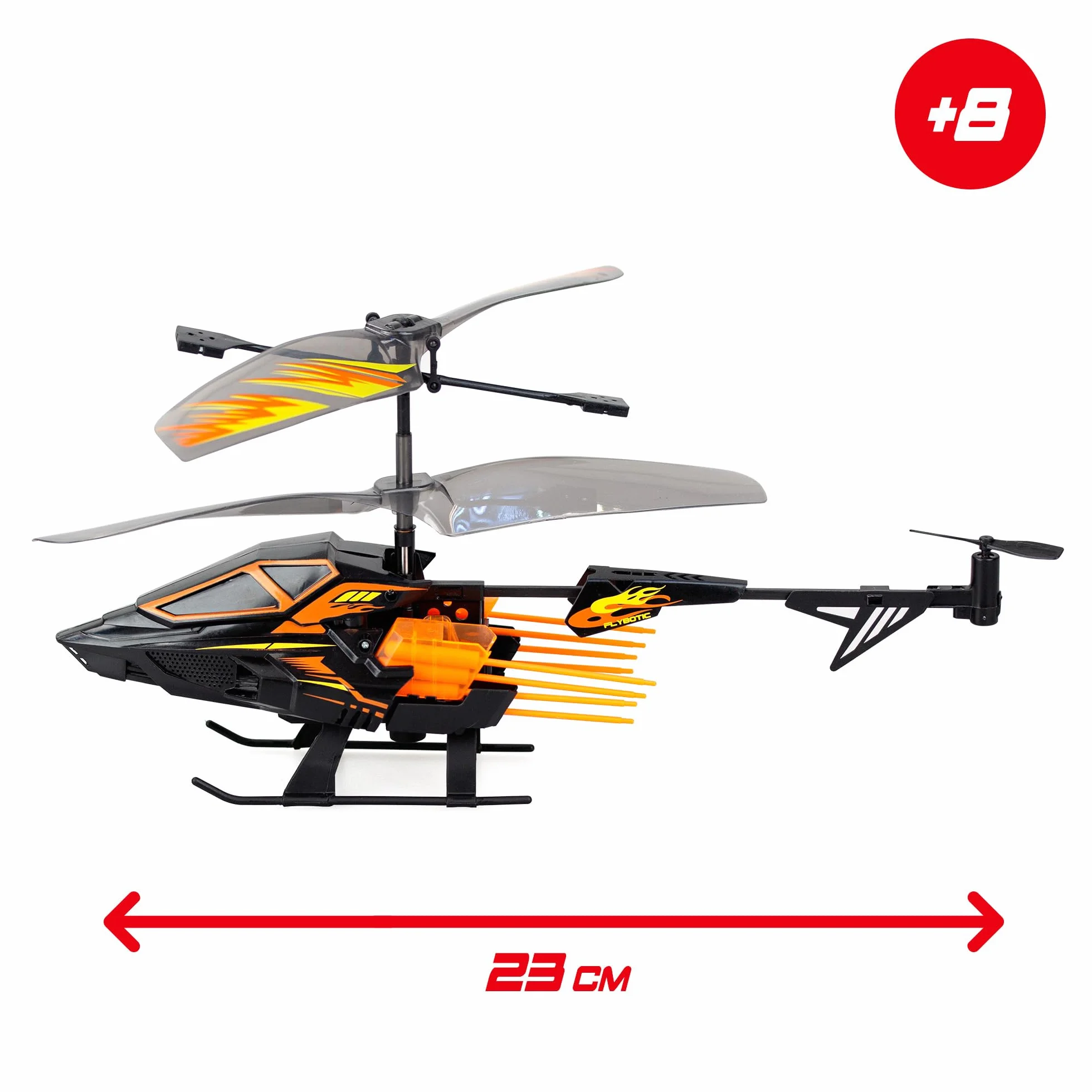 Bizak FLYBOTIC Hover Blast Helicoptero teledirigido con Mando Radio Control y 16 Cohetes