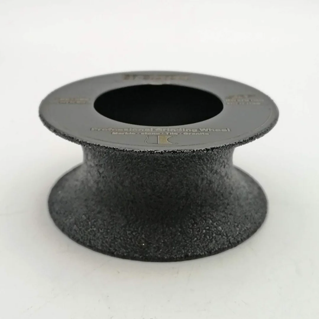 Discos de Esmerilado Manual, Muela de Diamante soldada al vacío 75 mm (3") con Eje Borde semicircular, Grano 60 7/8", Varios tamaños(1,30mm)