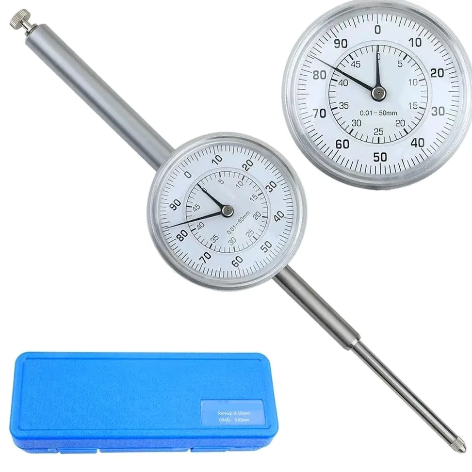 para reloj Comparador 0-50mm Precisión 0.01mm Eje 8mm Tornillo Fijación Control Mecánico