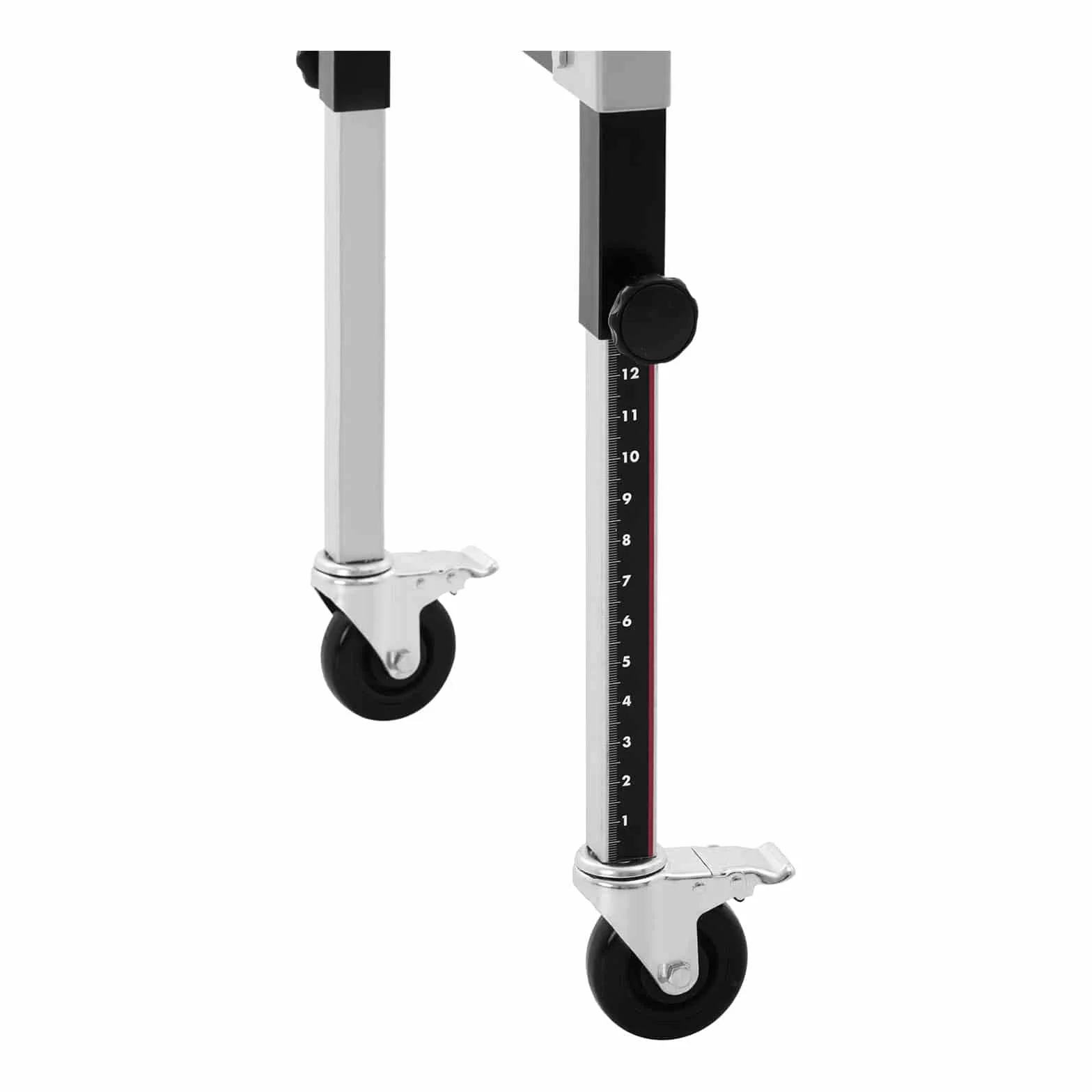 MSW Transportador De Rodillos Mesa Transportadora MSW-RT-130 (Capacidad de carga: 130 kg, Longitud hasta 147 cm, 9 rodillos, Plegable)