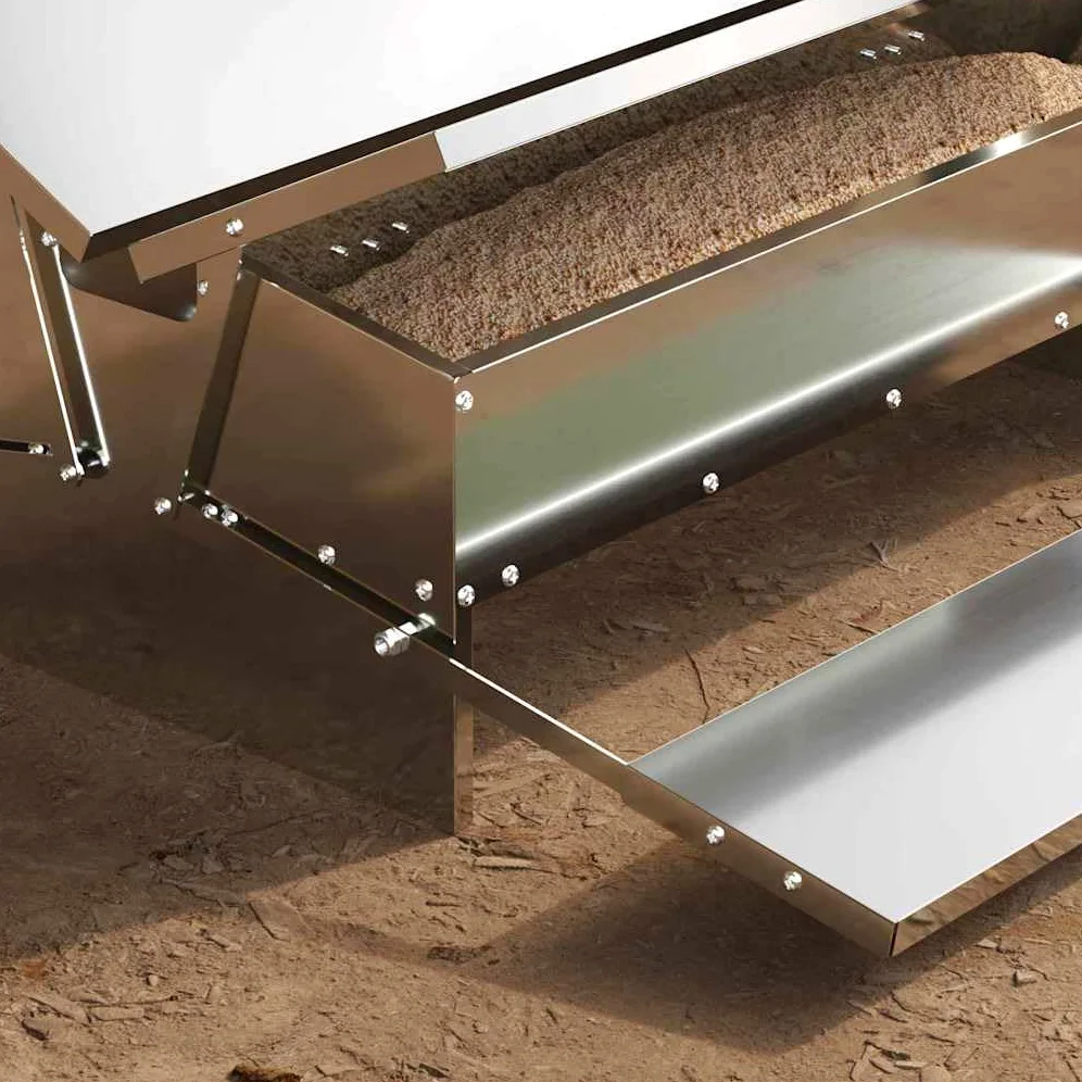 Mangloder - Alimentador para gallinas de acero galvanizado plateado, 75 x 53 x 20,5 cm, capacidad de 10 kg, comedero para interior y exterior, resistente a la intemperie y al agua para alimentación
