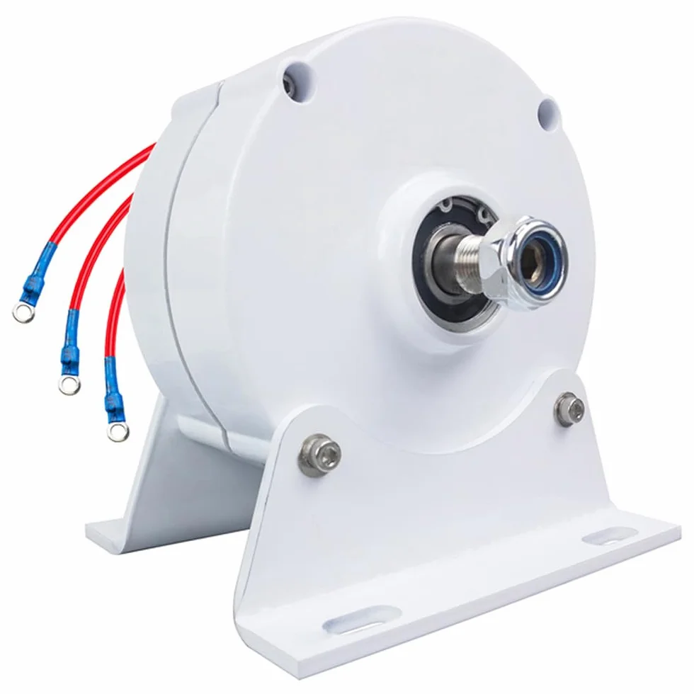600W Generador de imán permanente 12V,24V,48V 750r/m generador síncrono trifásico sin engranajes de corriente alterna Motor eléctrico de tierras raras NdFeB para aerogeneradores, con