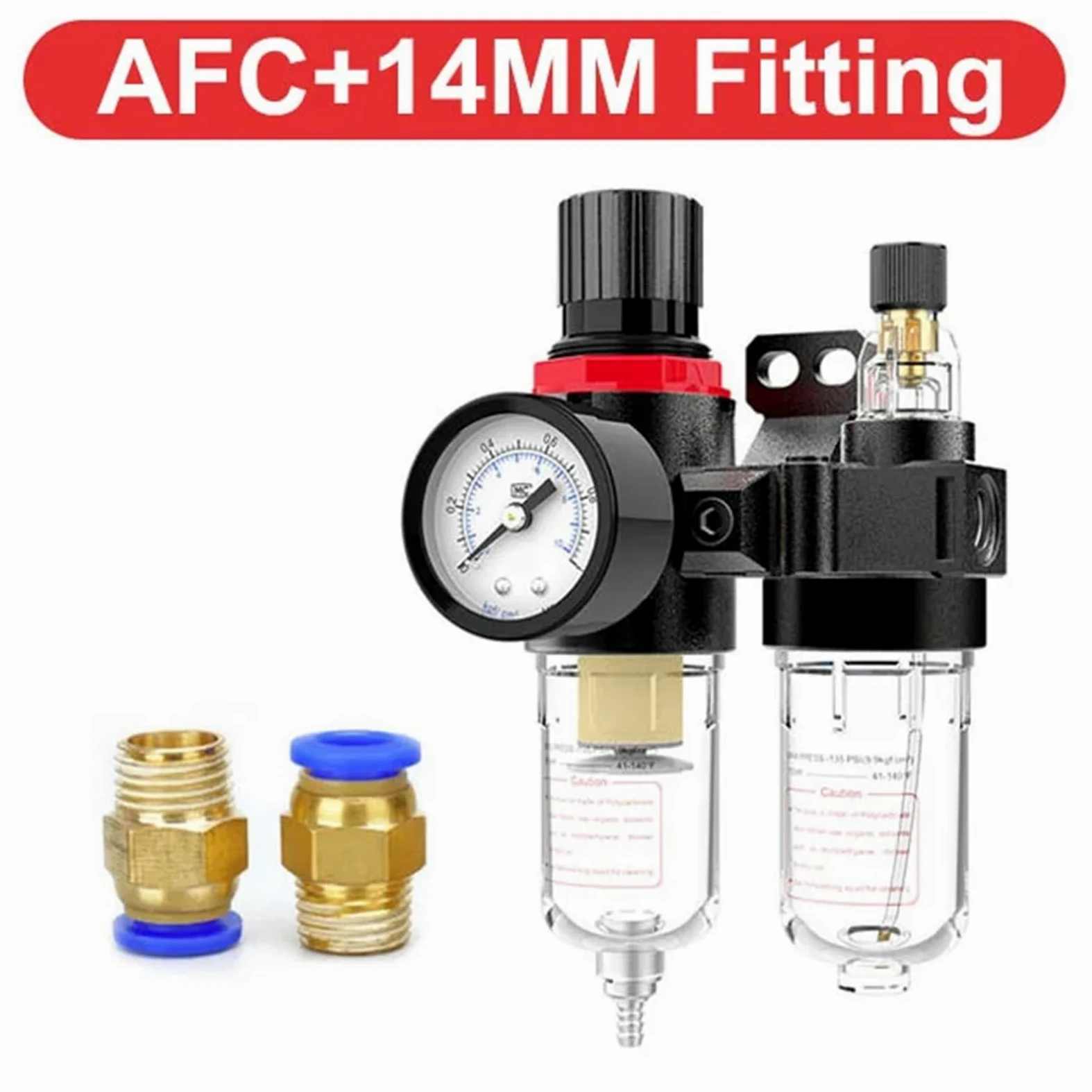 Válvula reguladora reductora de presión agua, AFC2000 1/4 Compresor aire Aceite Separador Filtro Regulador(Afc pc1402)