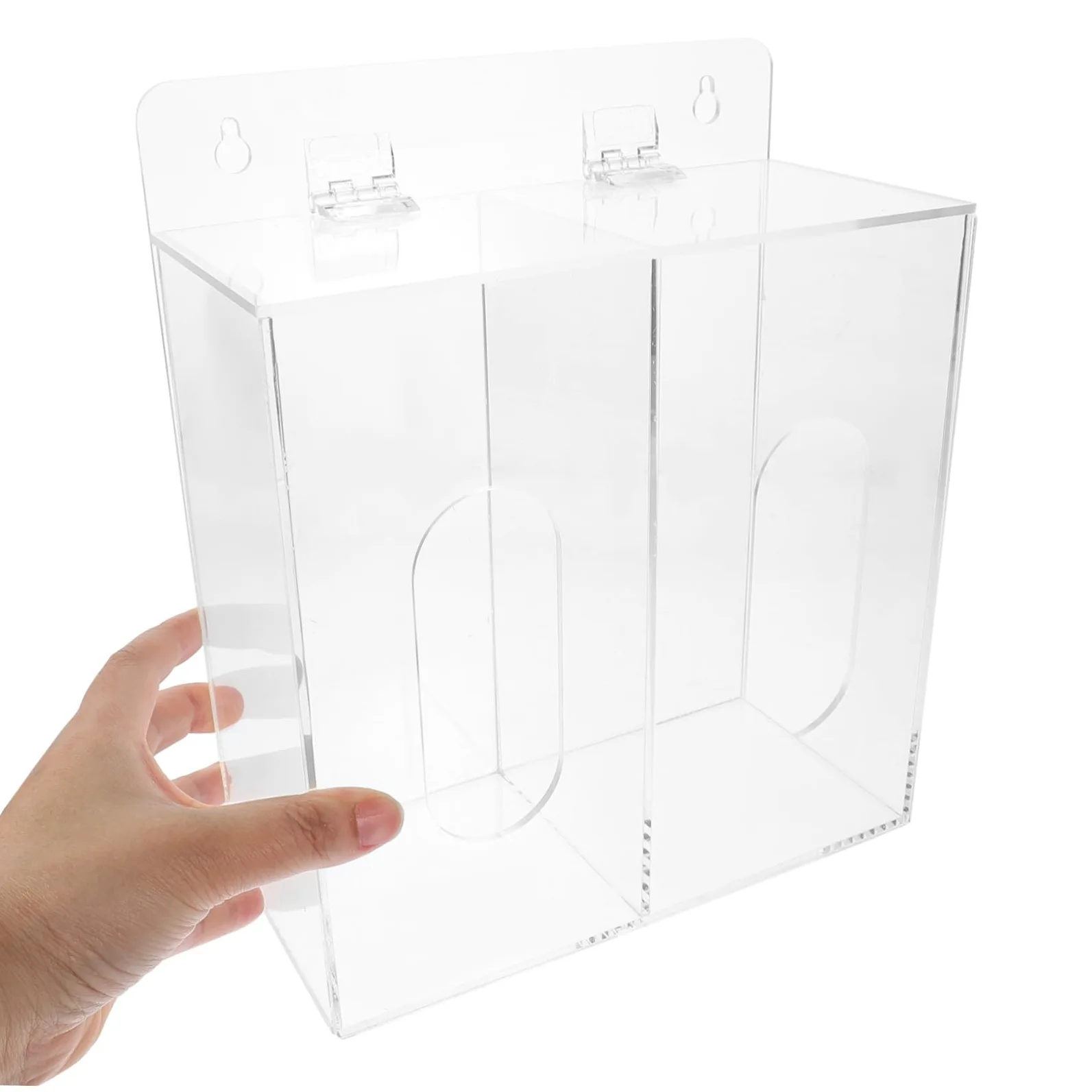 4piezas Dispenser De Guantes y Acrílico De Pared Organizador De Almacenamiento Compartimentos Para Guantes y Solución Práctica y Visible Para Espacios De Trabajo y Laboratorios