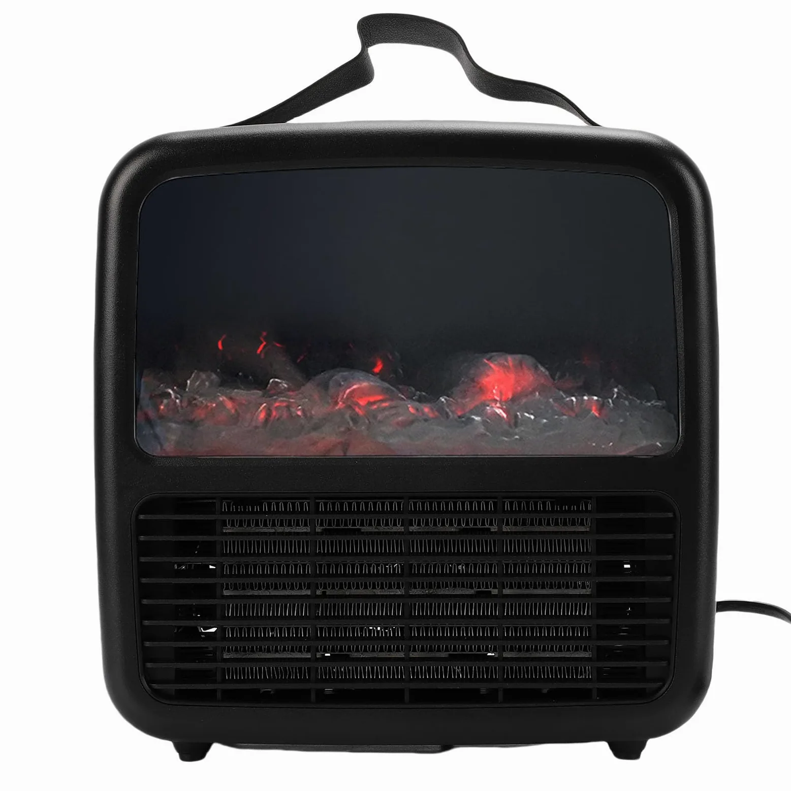 Fdit Calentador Portátil 1500W con Efecto de Fuego 3D Dinámico, Protección contra Sobrecalentamiento, Funcionamiento Silencioso para Oficina en Casa (Enchufe de la UE 230V)