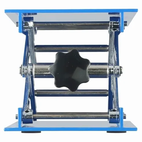 Mesa elevadora ajustable con gato de tijera, altura manual de 80-325 mm, plataforma de óxido para laboratorio de física y química, soporte de laboratorio estable para experimentos