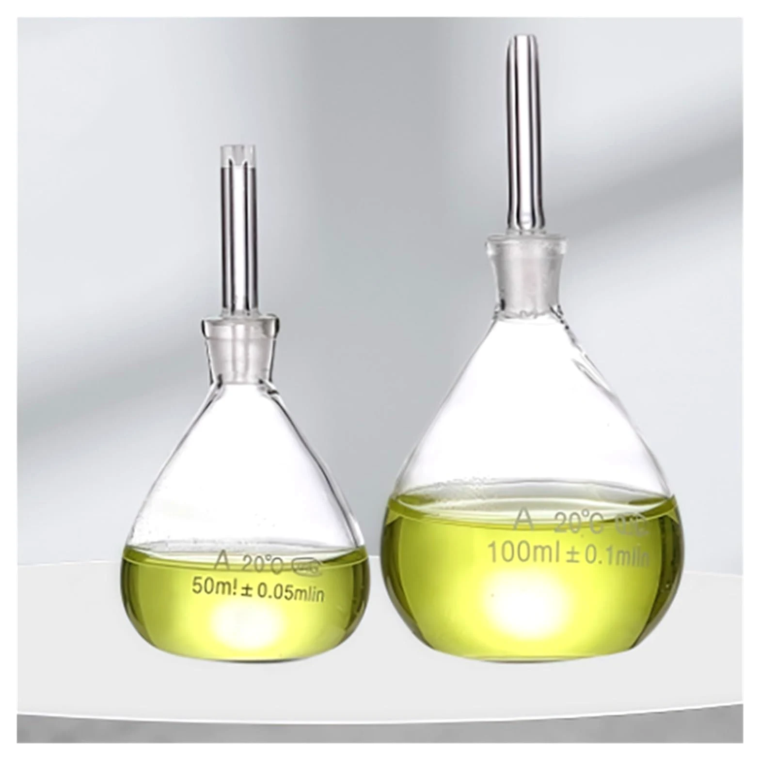Picnómetro de vidrio con picnómetro de temperatura Picnómetro sólido(25ml)