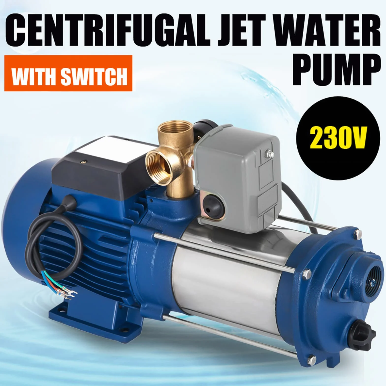 Bomba centrífuga de jardín, bomba centrífuga para el hogar, 2850 rpm 230 V, 50 Hz (1800 W)