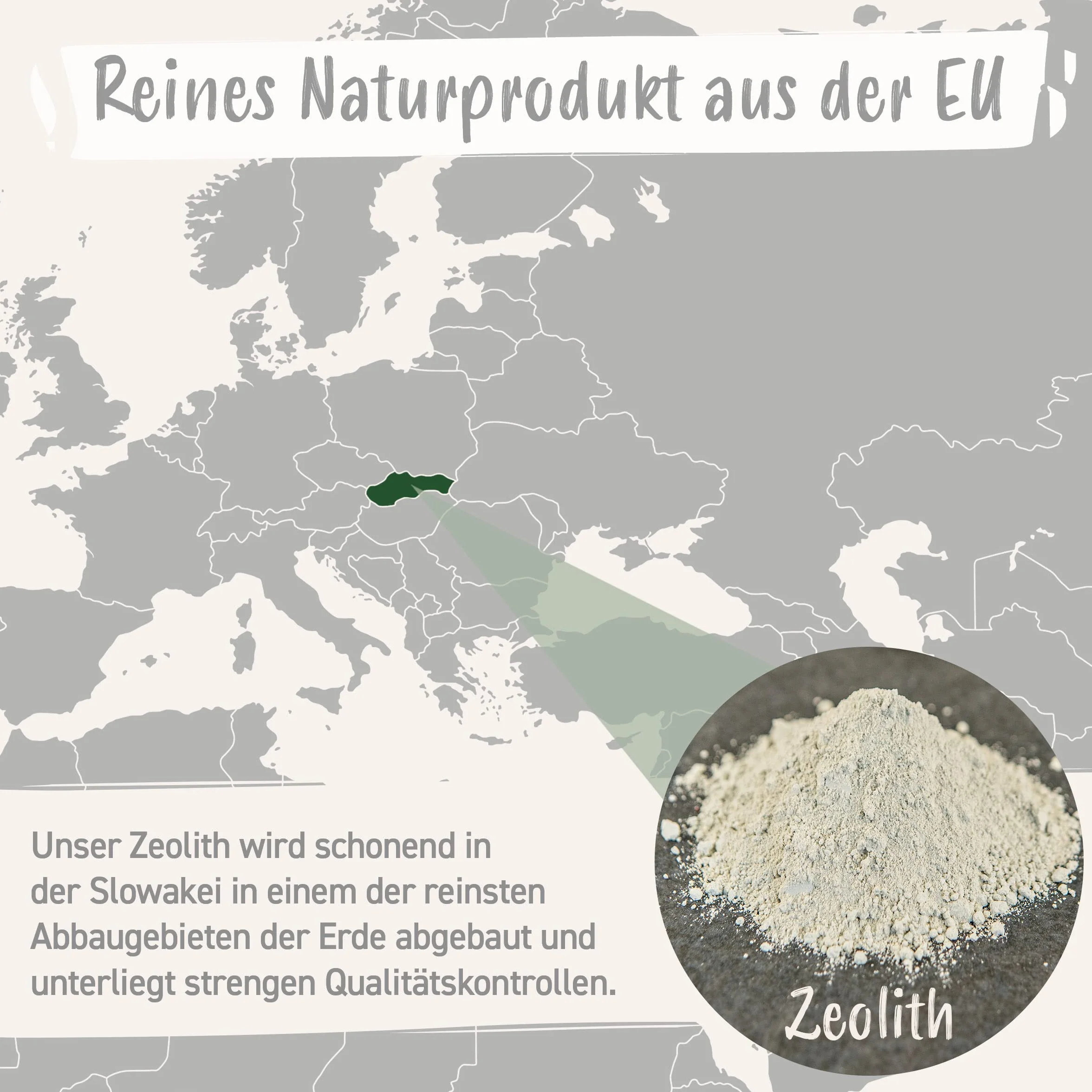 NaturaForte Polvo de zeolita 500g Clinoptilolita 92% Extra Fino sin aditivos Roca volcánica