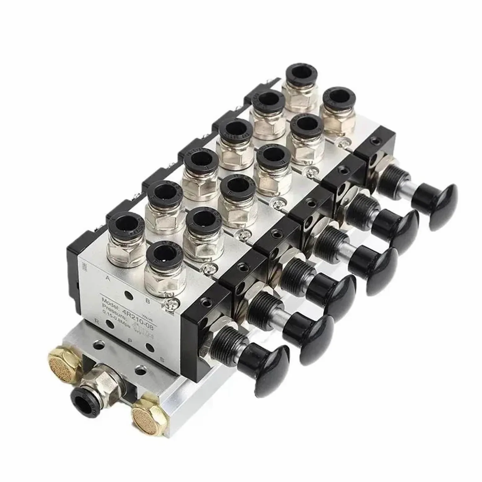 4R210-08 2F-10F Válvula Manual de 2 vías y 5 Posiciones Interruptor neumático de Empuje y tracción de válvula direccional Colector de válvulas Combinado(4 in 4 out)