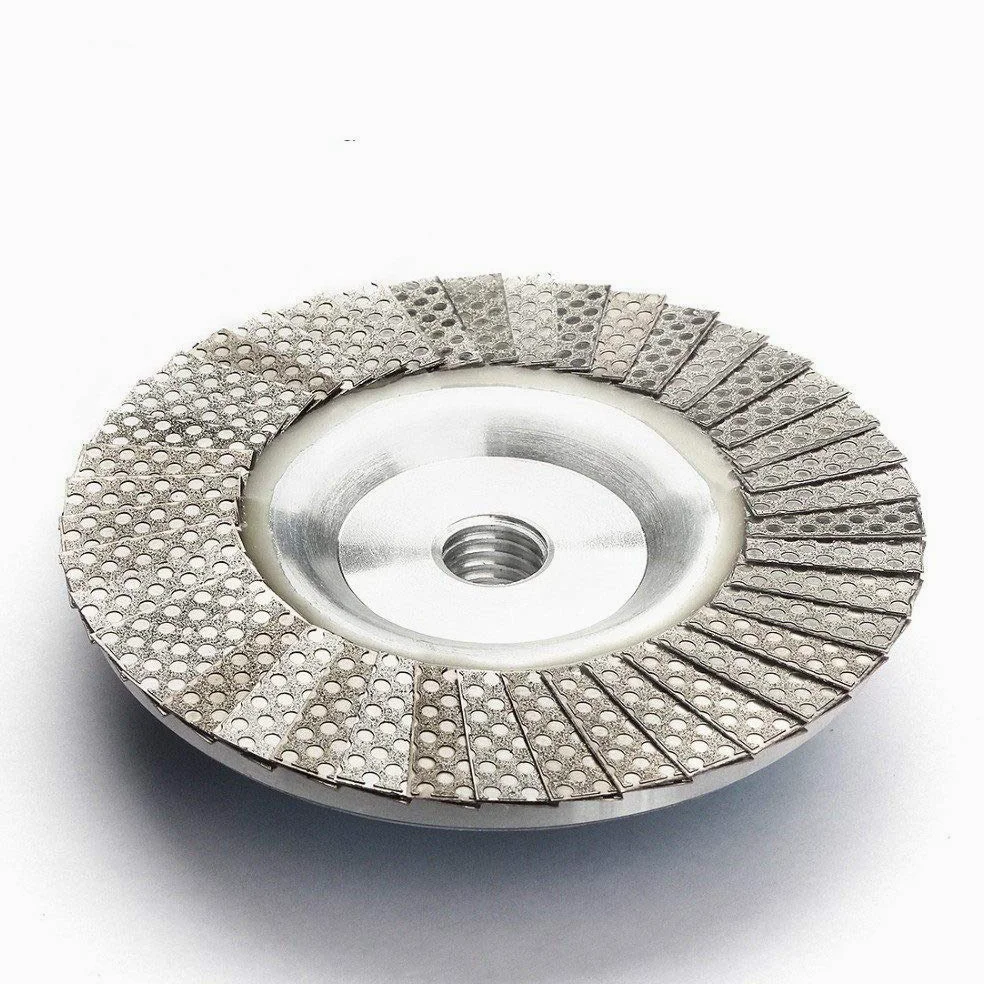 Disco de aleta de diamante 4 pulgadas M14 o 5/8-11 Adaptador de metal de rosca Disco de aleta de muela de esmerilado electrochapado de diamante Herramienta abrasiva, M14,60