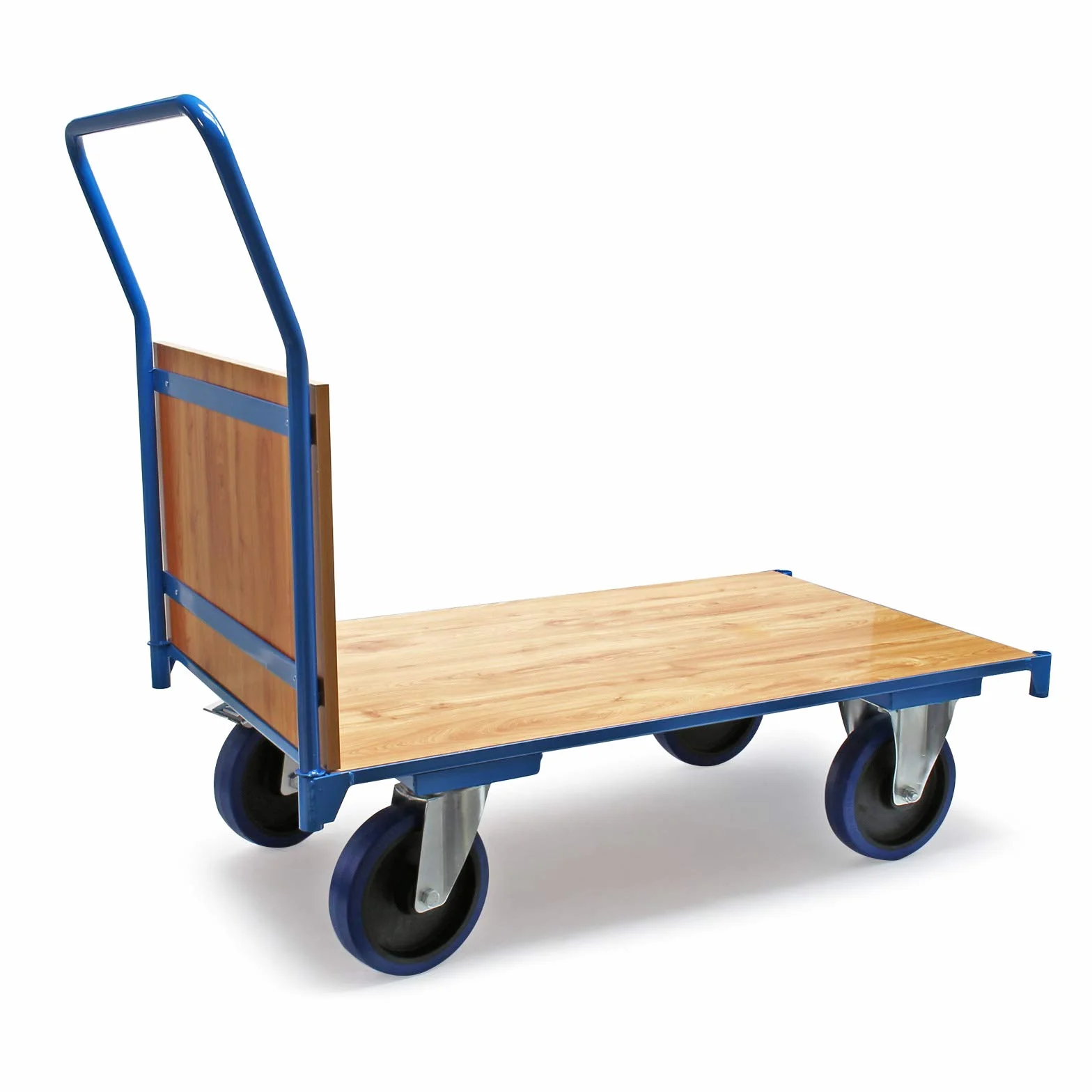 Carro de Transporte 100x60cm 600kg Plataforma de Carga Frenos y Manillar Almacén Oficina Paquetería