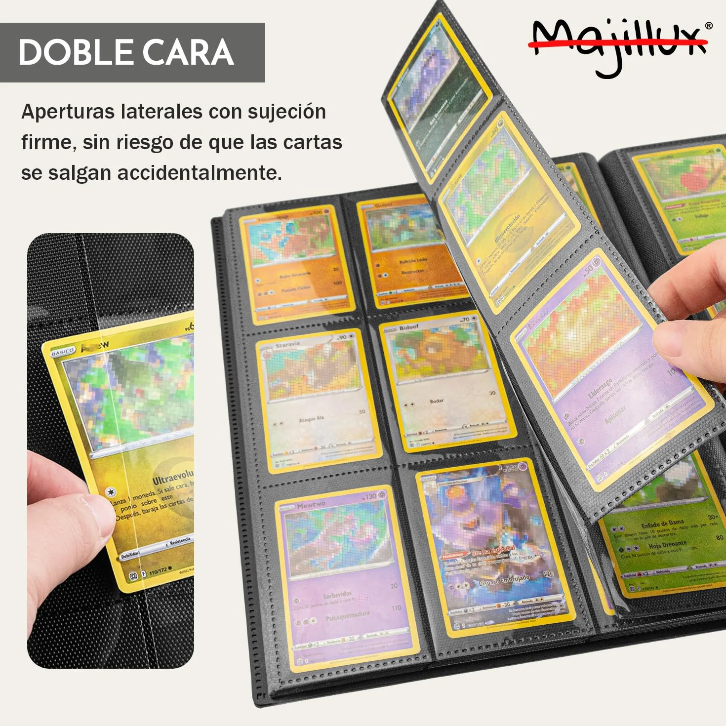 Álbum para Cartas Coleccionables 540 Bolsillos 600 Fundas Impermeable Inserción Lateral Anticaídas Yu Gi Oh MTG Lorcana