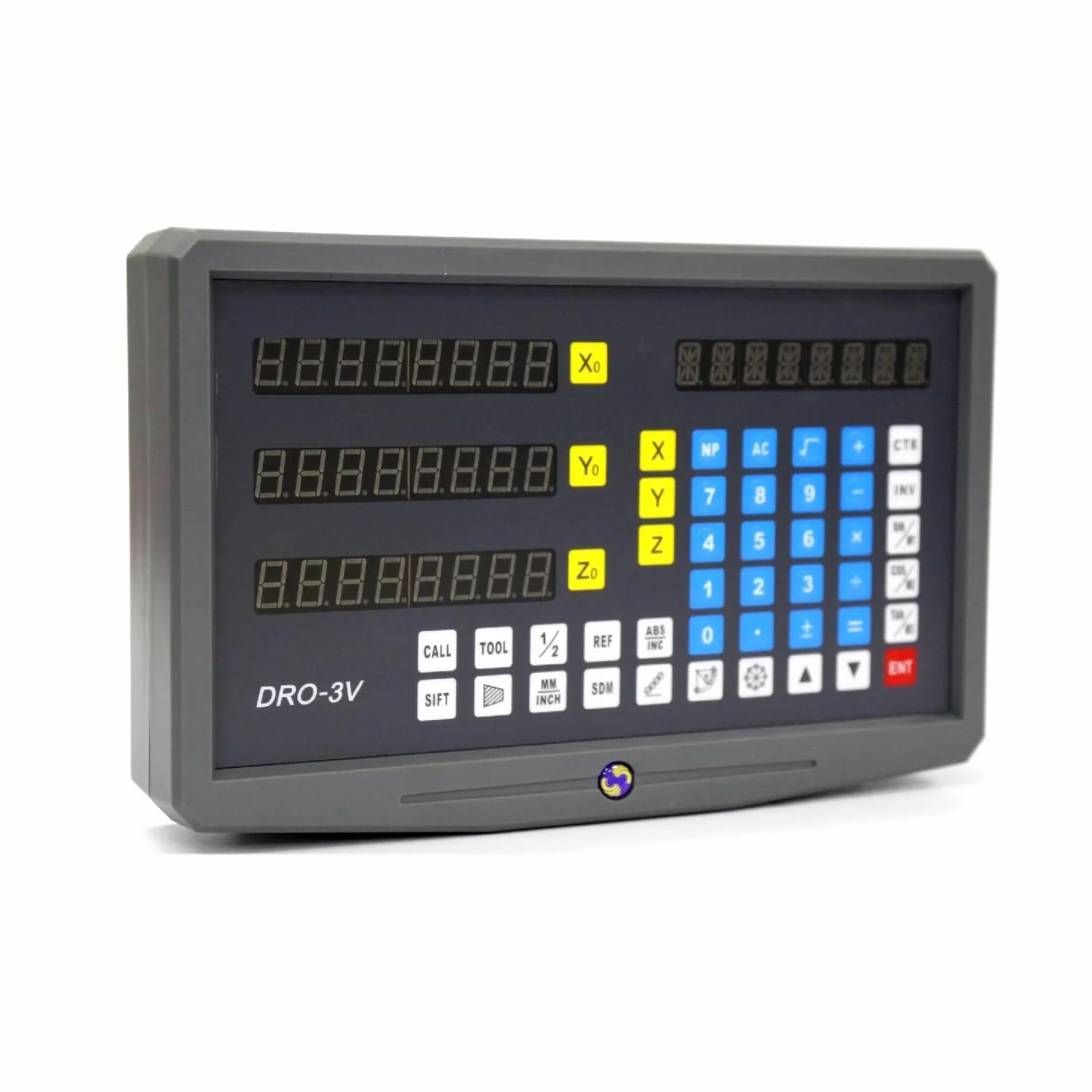 BASSFLY Sensor de Regla de Rejilla Pantalla de Contador de Pantalla DRO de Torno de fresado con Lectura Digital de 3 Ejes, Monitor, indicador de 3 Ejes Fácil de Instalar y operar