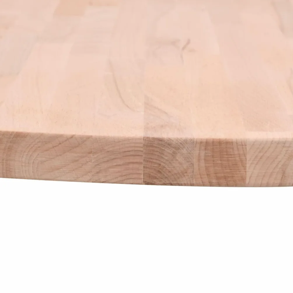 vidaXL Tablero Redondo, Superficie de Mesa Auxiliar, Tablero de Mesa de Centro, Tablero de Muebles de Repuesto, Madera Maciza de Haya Ø70X2,5 cm