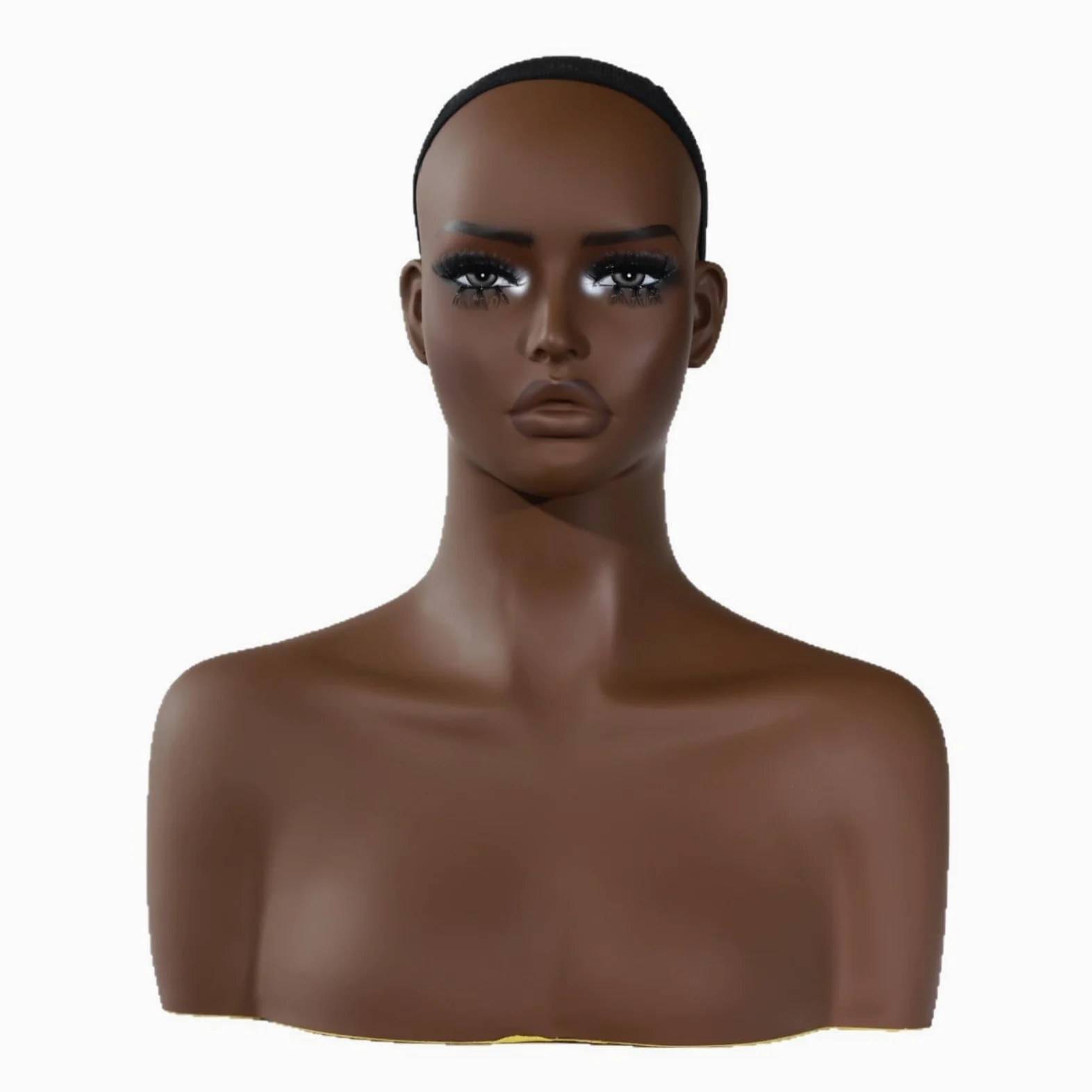 Cabeza para Pelucas Maniquí Cabeza Soporte Expositor con Superficie Lisa y Gorra Elástica Que Sujeta Pelucas Diseño Limpio para