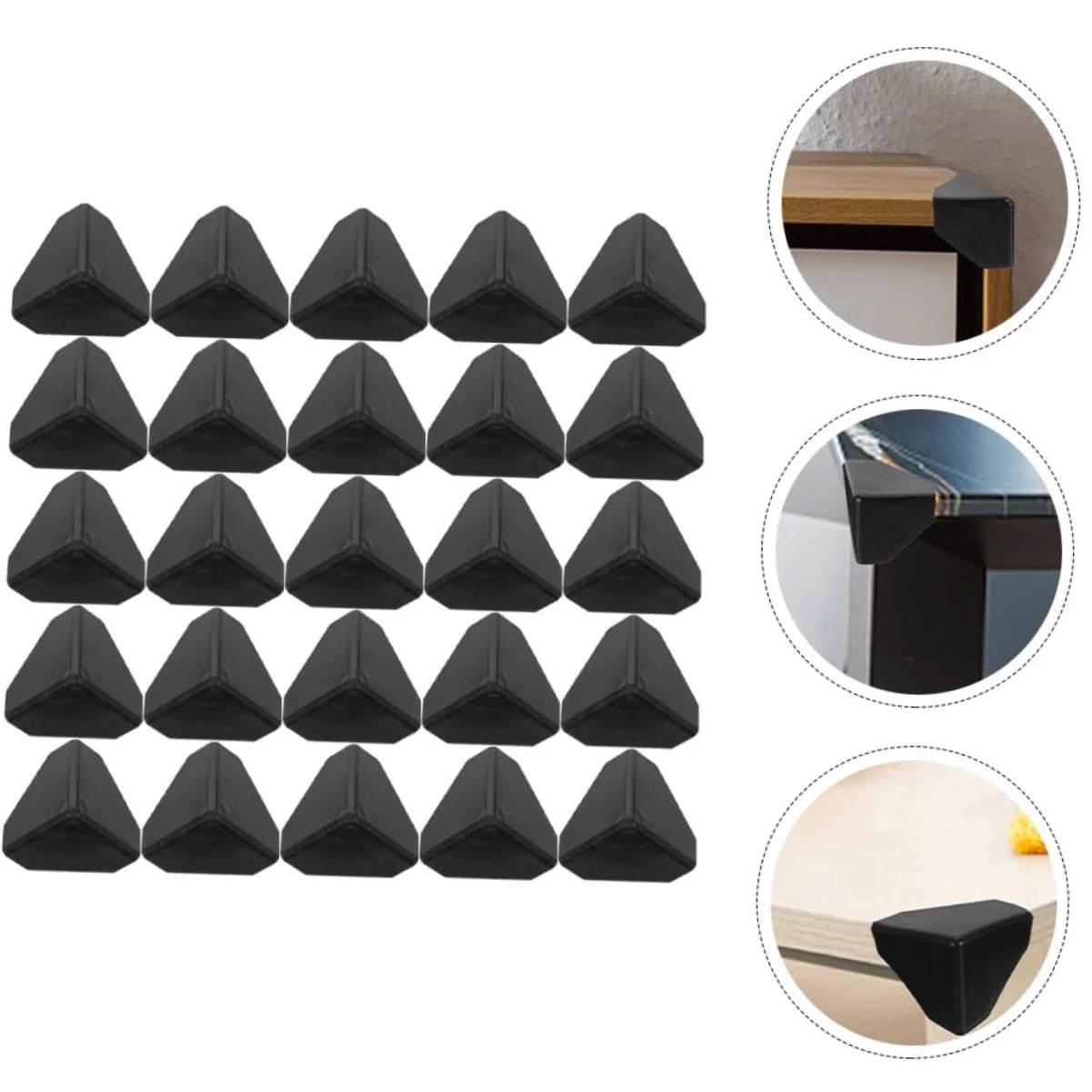 PRETYZOOM Protectores de Esquinas de Plástico Negro 100 Piezas para Cajas y Muebles