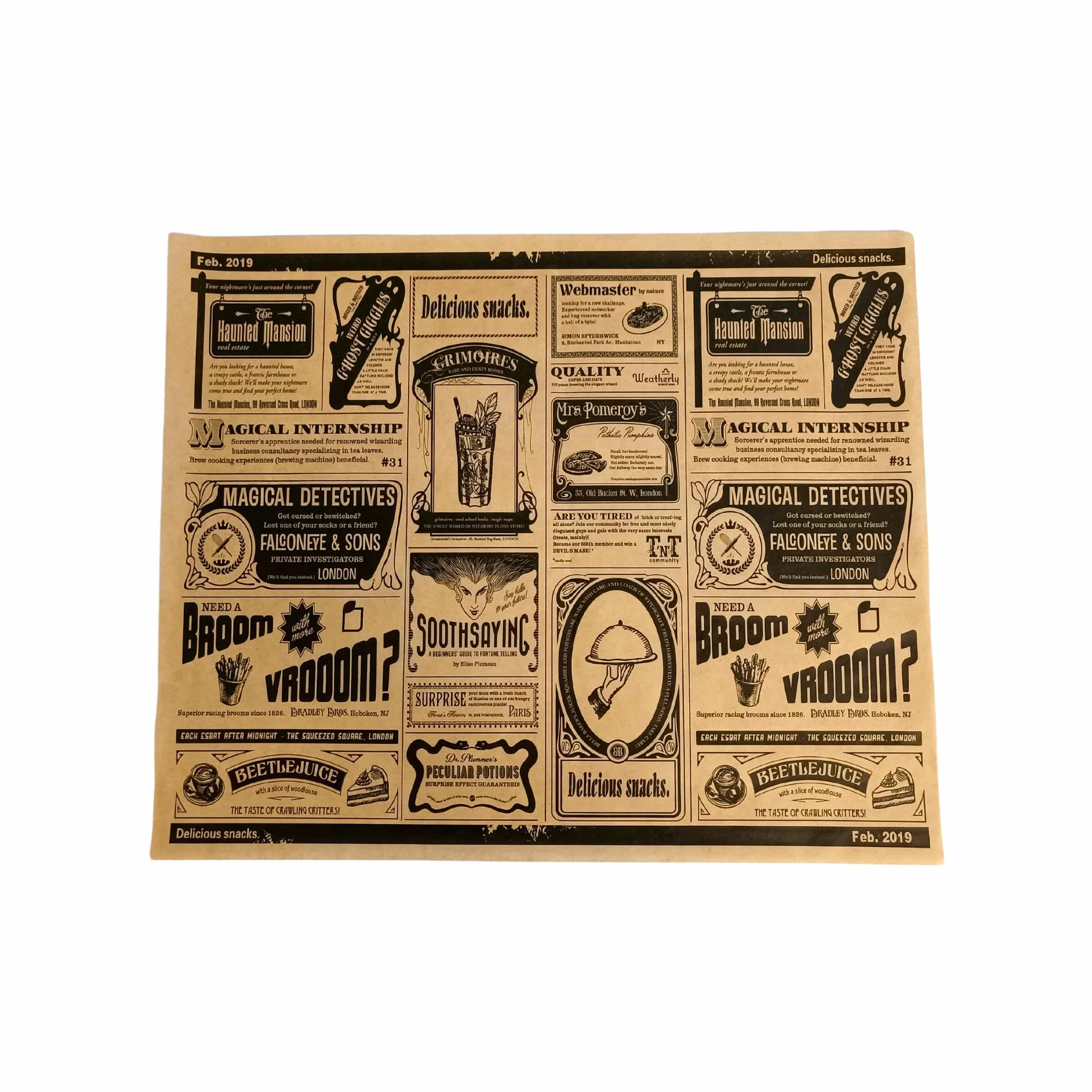 Papel Antigrasa Kraft 28x34 cm Pack 500 Unidades para Envolver Alimentos