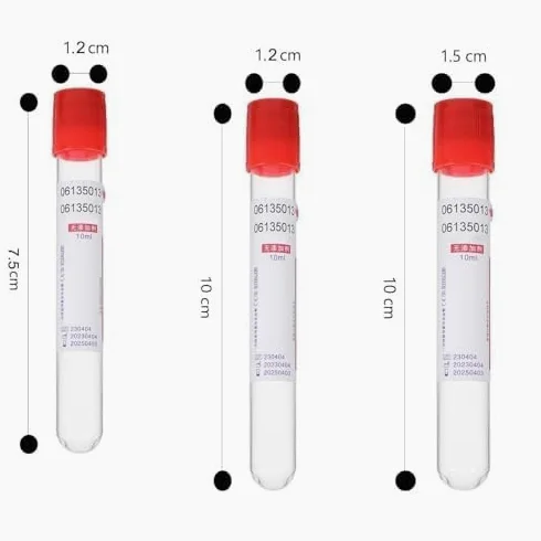 Tubos médicos de extracción de sangre al vacío, paquete de 100, plástico PET para uso en laboratorio, colección de muestras de sangre estériles y seguras