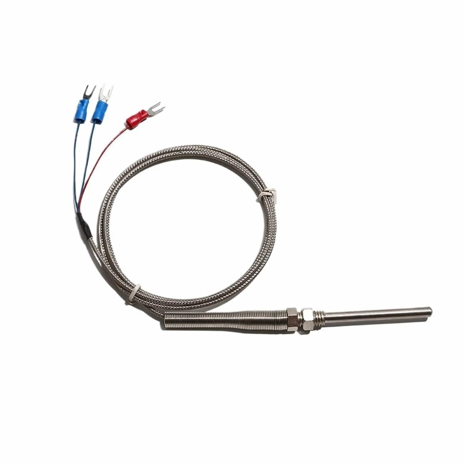 Sensor termopar PT100 M8x1.25 termostato de temperatura sonda de acero inoxidable 5x30/50/100/150/200mm(Probe 5x200mm,5M Cable length)