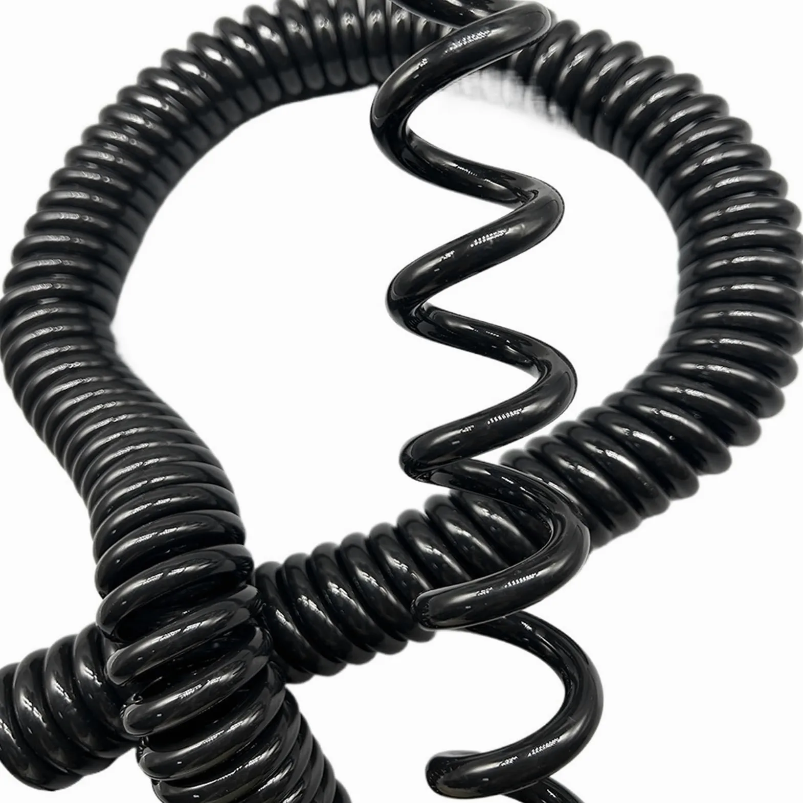 Hélice elástica, Cable de Alambre súper Suave 2 núcleos, Cable alimentación telescópico elástico Cuadrado,5mm, Bobina retráctil en Espiral Resorte(Stretch 4 Meter)