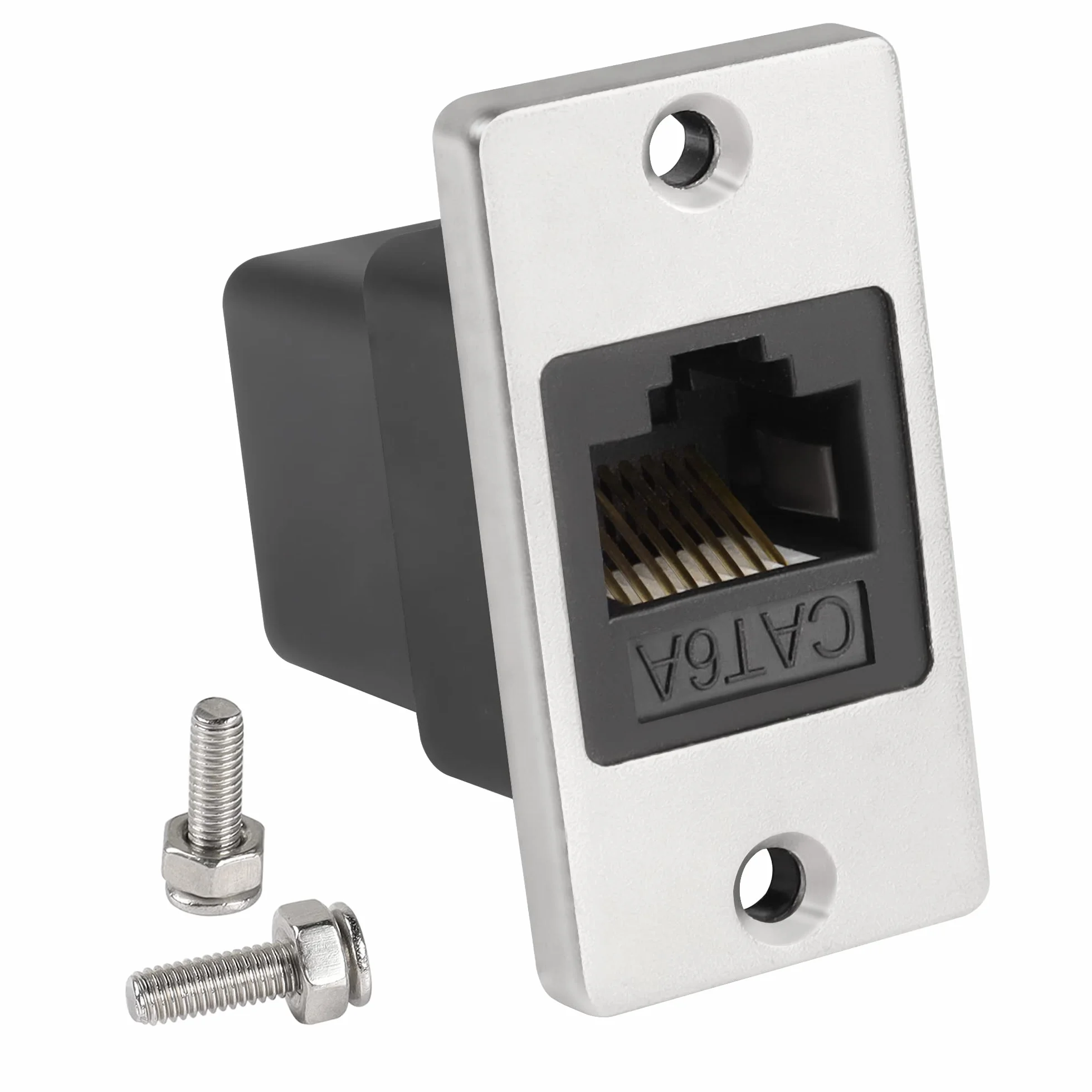 QIANRENON RJ45 Cat6A Hembra a Hembra Adaptador de Red Rectangular Blindado