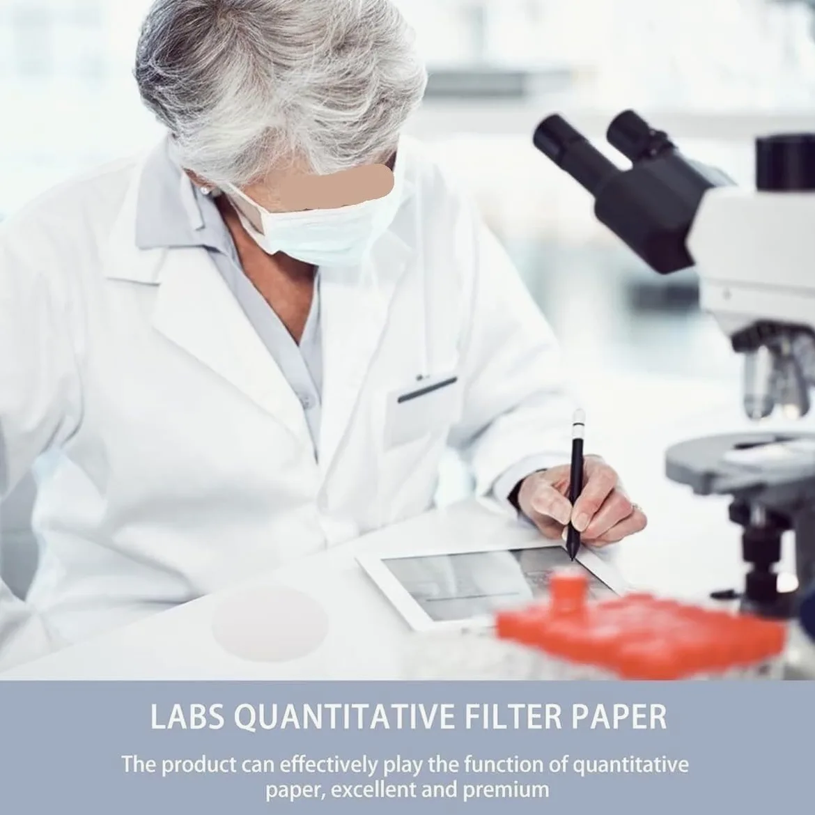 Papel de filtro cualitativo de for uso en laboratorio: 50 unidades, 60 cm x 60 cm, velocidad de filtración rápida/media/lenta(60cmx60cm Medium)