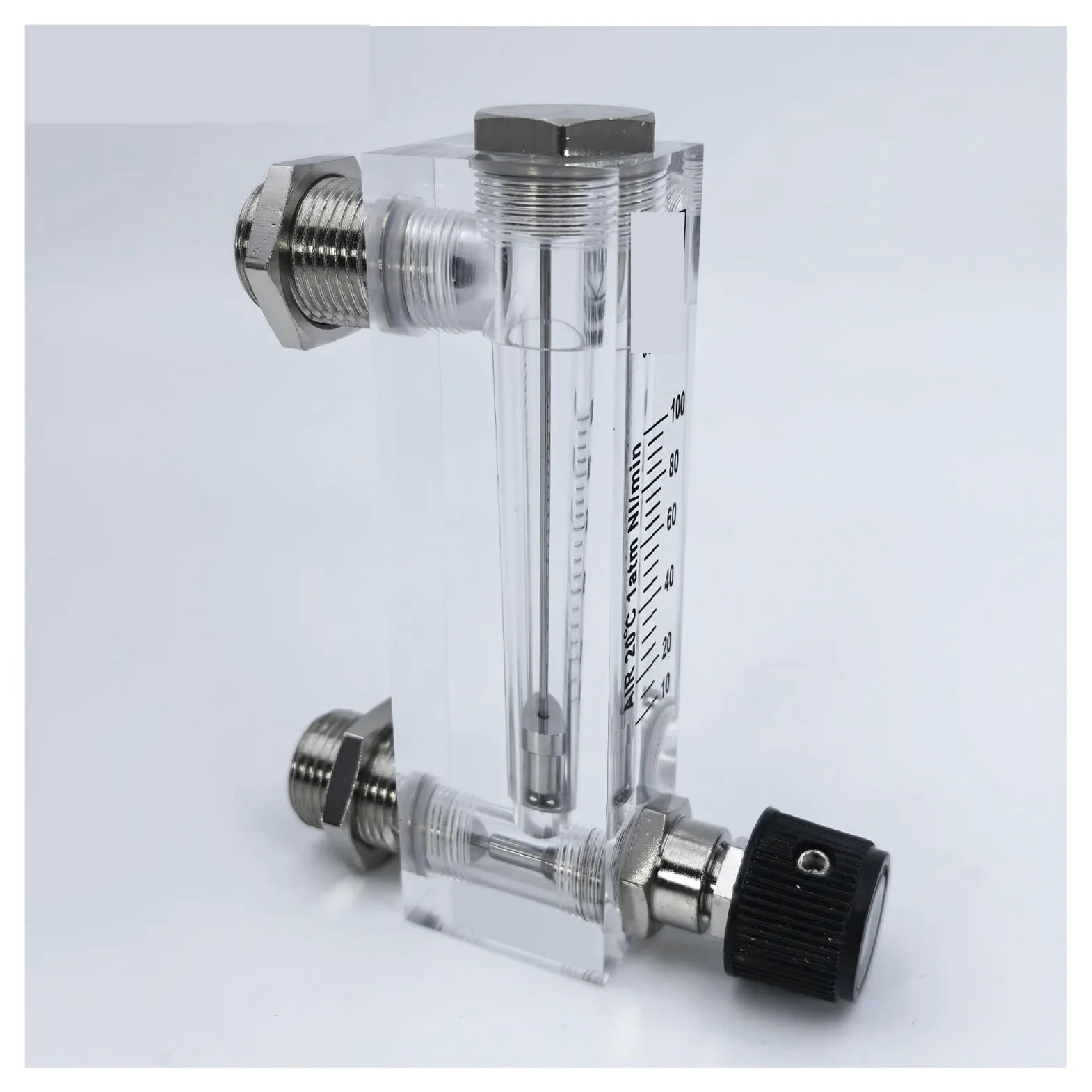 Lzm-6t Medidor de flujo líquido de vidrio orgánico 6-1000 ml/min Montaje en panel rotámetro ajustable para uso industrial de laboratorio
