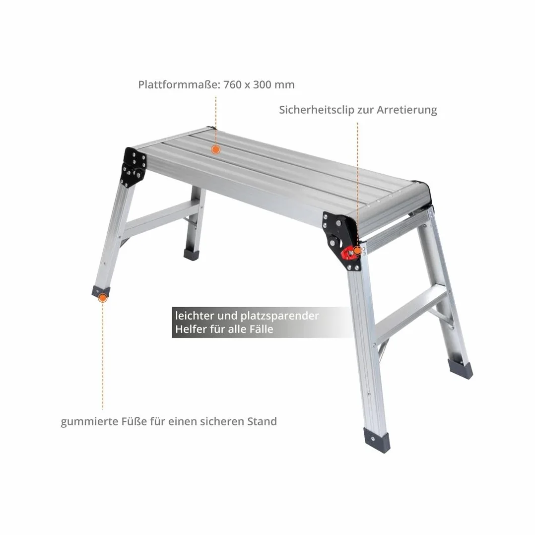 Güde Plataforma de Trabajo de Aluminio GAAP 760, 150 kg, 760x300 mm