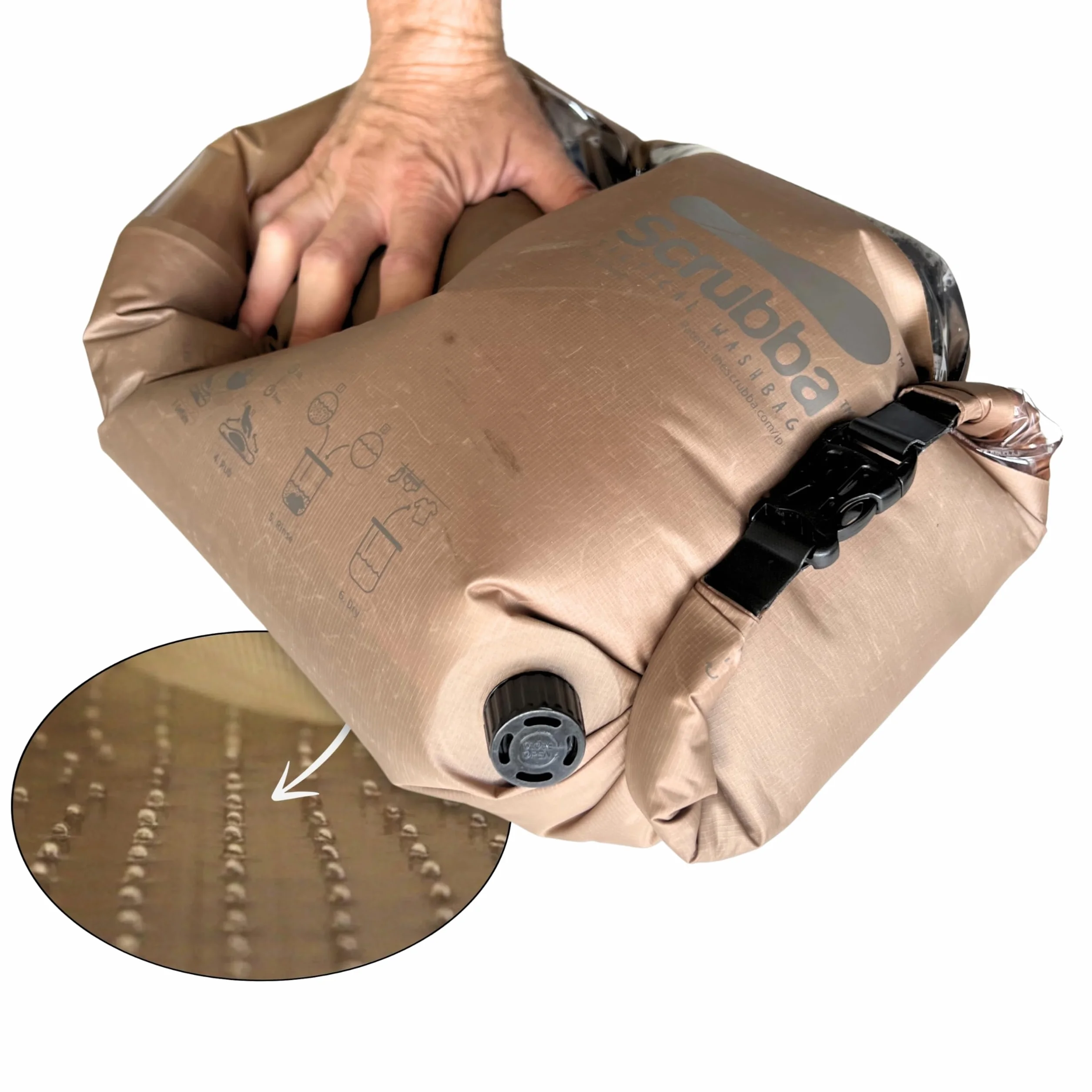 Scrubba Tactical Bolsa de Lavado Portátil 2.0 - Sistema de Lavado Impermeable para Viajes Camping Senderismo