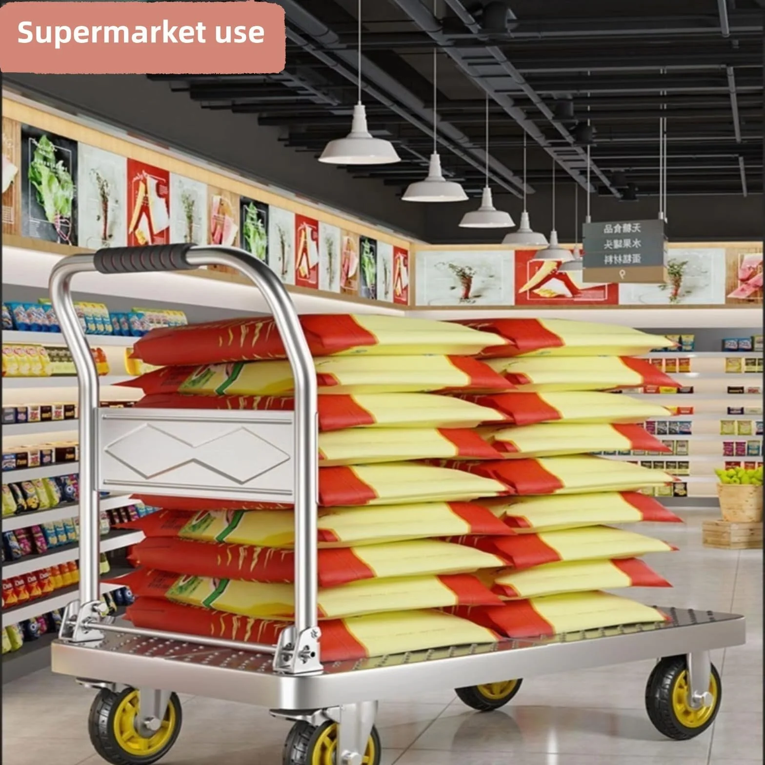 Carro Transporte,Carrito Plegable con Ruedas,Carro Plataforma,Carro De Jardin Carro Plegable De Empuje Fácil De Almacenar Máxima De Carga De 500kg (Size:73x48cm)