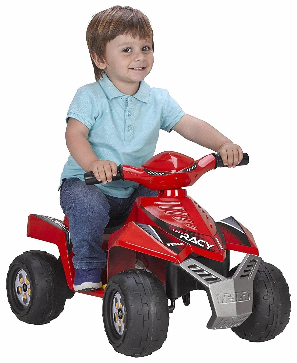 FEBER Quad Racy 6V Coche eléctrico niños 18 Meses 3 años Acelerador Ruedas Grandes 40 min batería Cargador Incluido