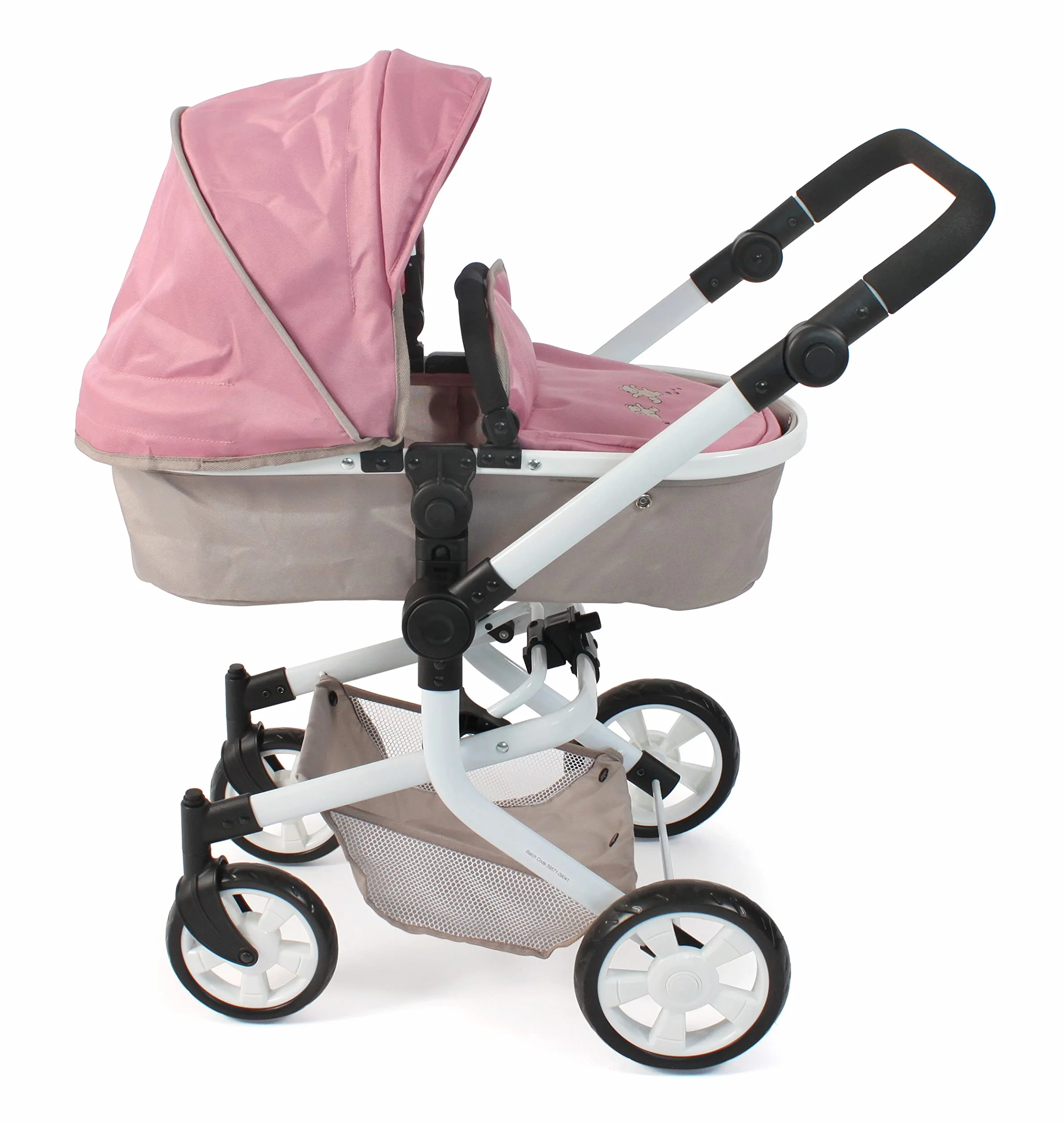 Bayer Chic 2000 Cochecito de muñecas Mika 2 en 1 para muñecas hasta 52 cm Rosa 73x41x82 cm