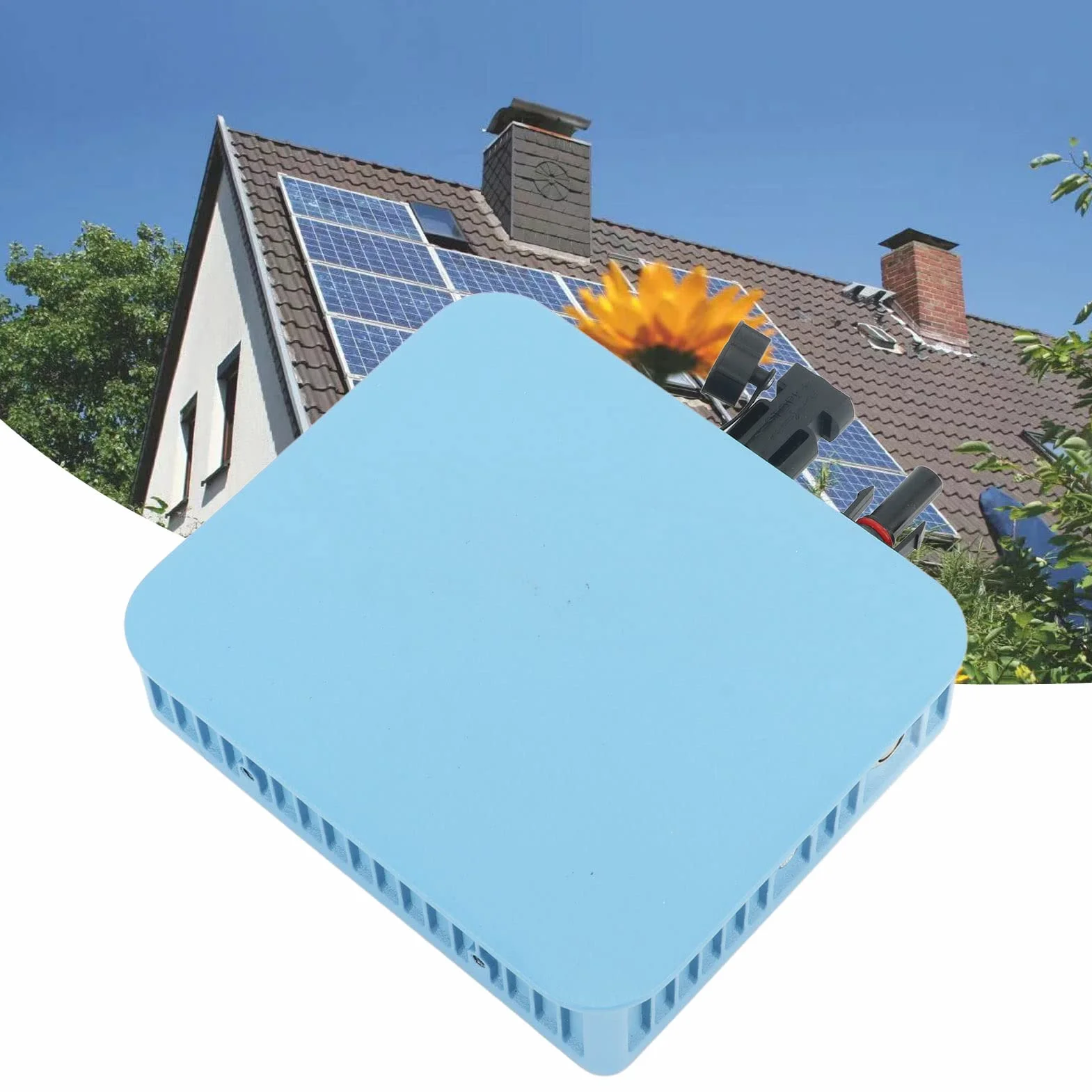 Microinversor de Conexión a Red Solar, Protección contra Cortocircuitos a Prueba de Agua WiFi Monitoreo en la Nube Panel Solar Inteligente Microinversor (1000W)