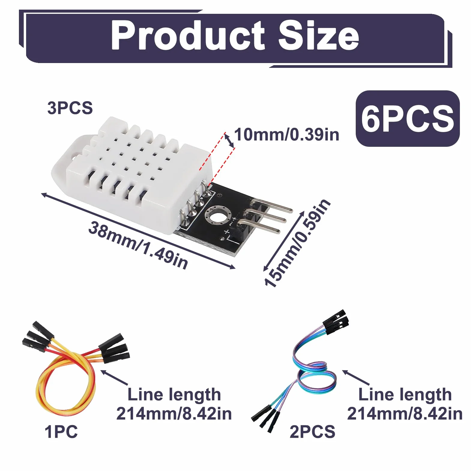 Módulo DHT22 AM2302 Sensor Humedad Temperatura Alta Precisión 3.3-5.5V para Proyectos Electrónicos