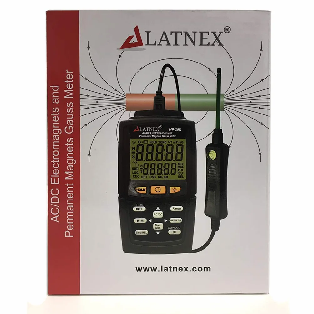 MF-30K AC/DC Gauss medidor con certificado, mide la fuerza de los campos magnéticos y el poste (imán residual, permanente). Medición de nivel de campos electromagnéticos de CA alta integrada <15000G