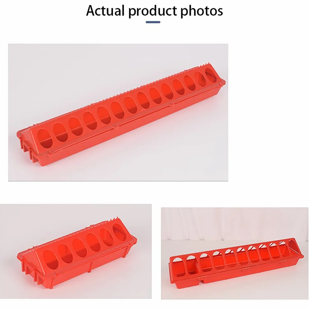 Comedero Abatible para Pollos Comederos para Patos De Exterior Gallineros Comederos Y Bebederos Pollos, Palomas, Patos Y Codornices Pequeños Sin Desperdicio,Rojo,L81.5*H7.5*W20