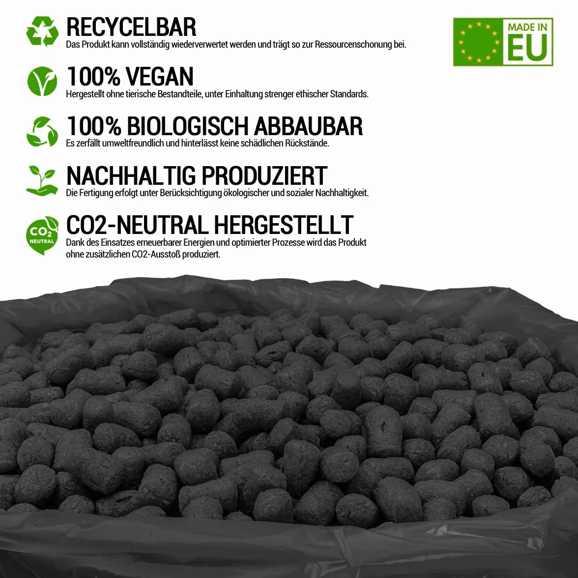 BIO Almidón de Maíz Chips de Embalaje 25 litros - Negro
