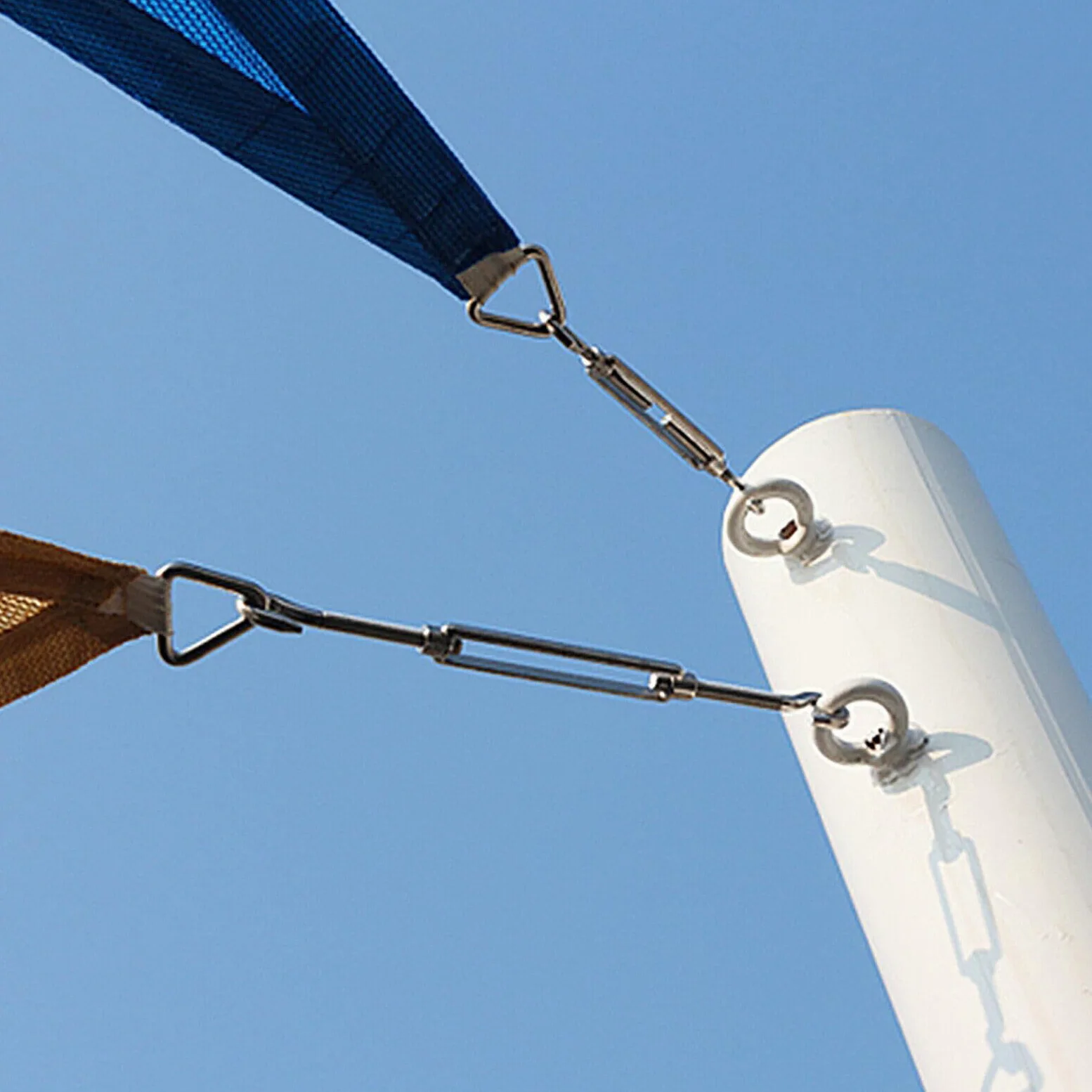Tensor de cable con gancho y cuerda ajustable (1 pieza) for proyectos marinos, de cercado y bricolaje.(SS316 M16 Hook/Hook)