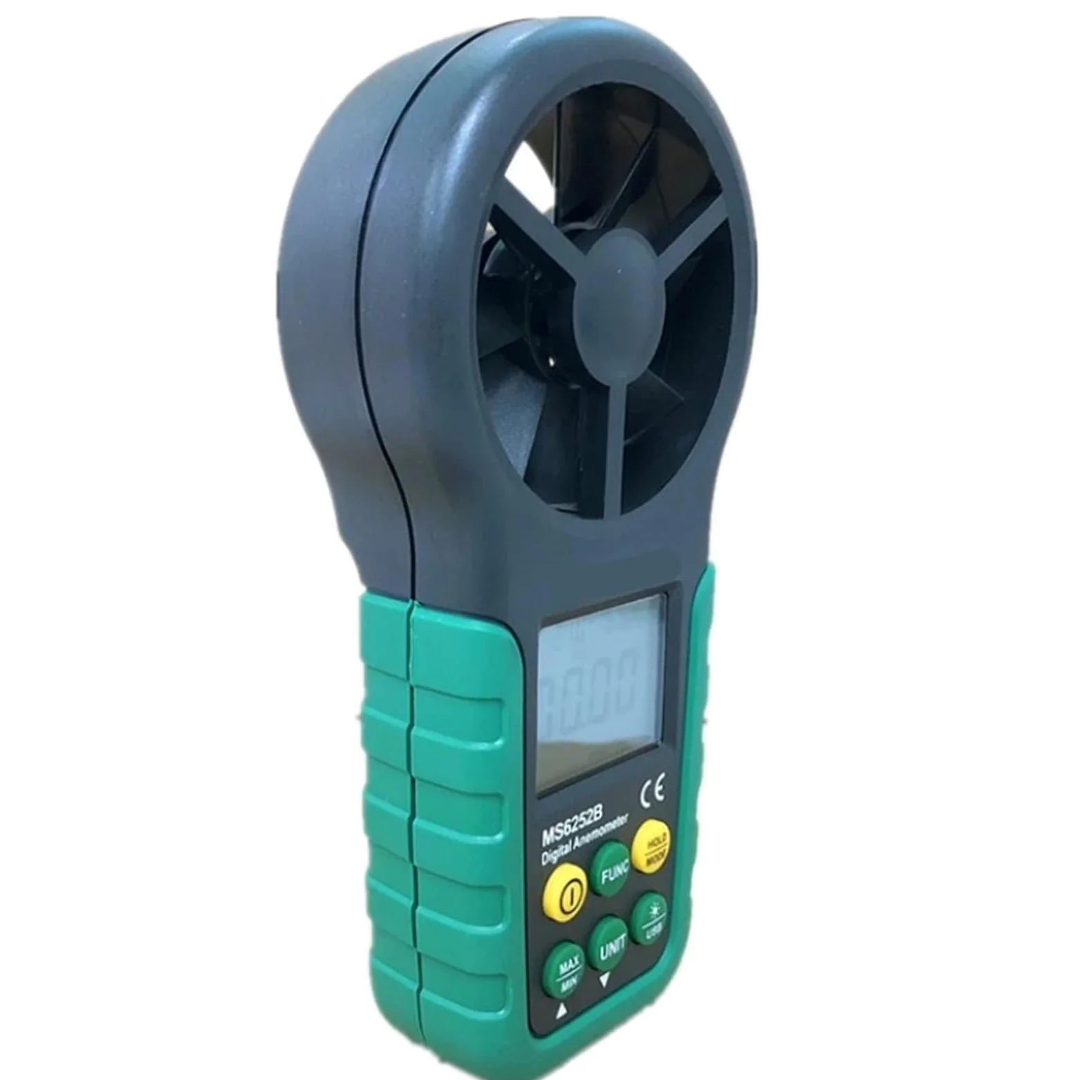 Anemómetro, Anemómetro digital LCD electrónico, medidor de velocidad del viento y volumen aire con pantalla temperatura humedad