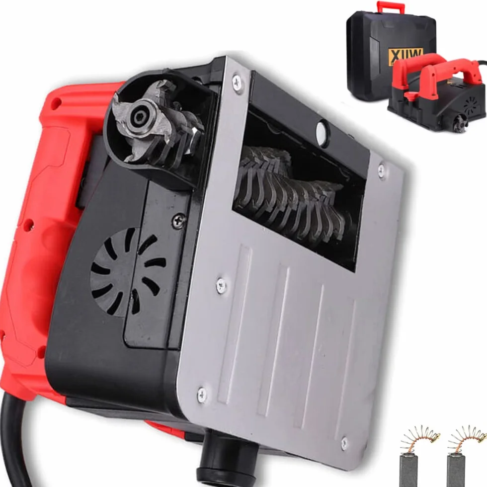 XIIW Fresadora de hormigón 1600W 4000 RPM Fresadora de rodillos Fresadora de saneamiento Fresadora de yeso Fresadora de muros Rectificadora de hormigón Rodillo Rectificadora Planificadora Fresadora