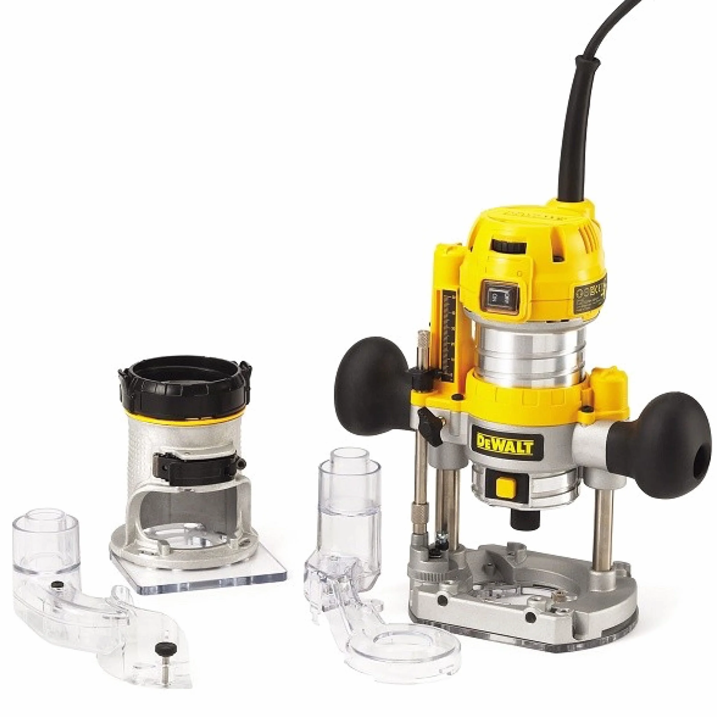 DeWalt D26204K-QS Fresadora Combo 900W-27.000 RPM (6-8 mm) -Electrónica, Negro y amarillo